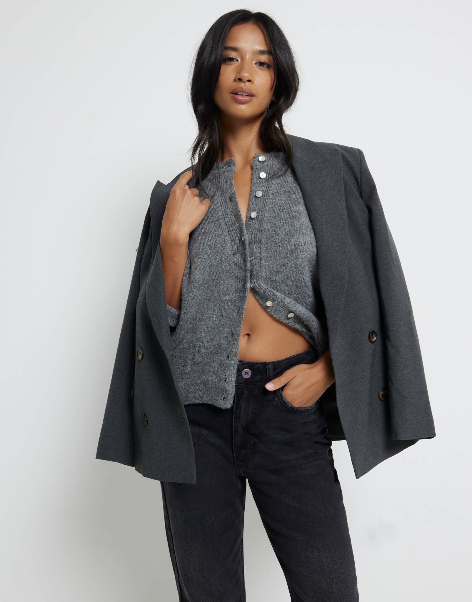 River Island Petite mom jean in black - ASOS Sample Sale