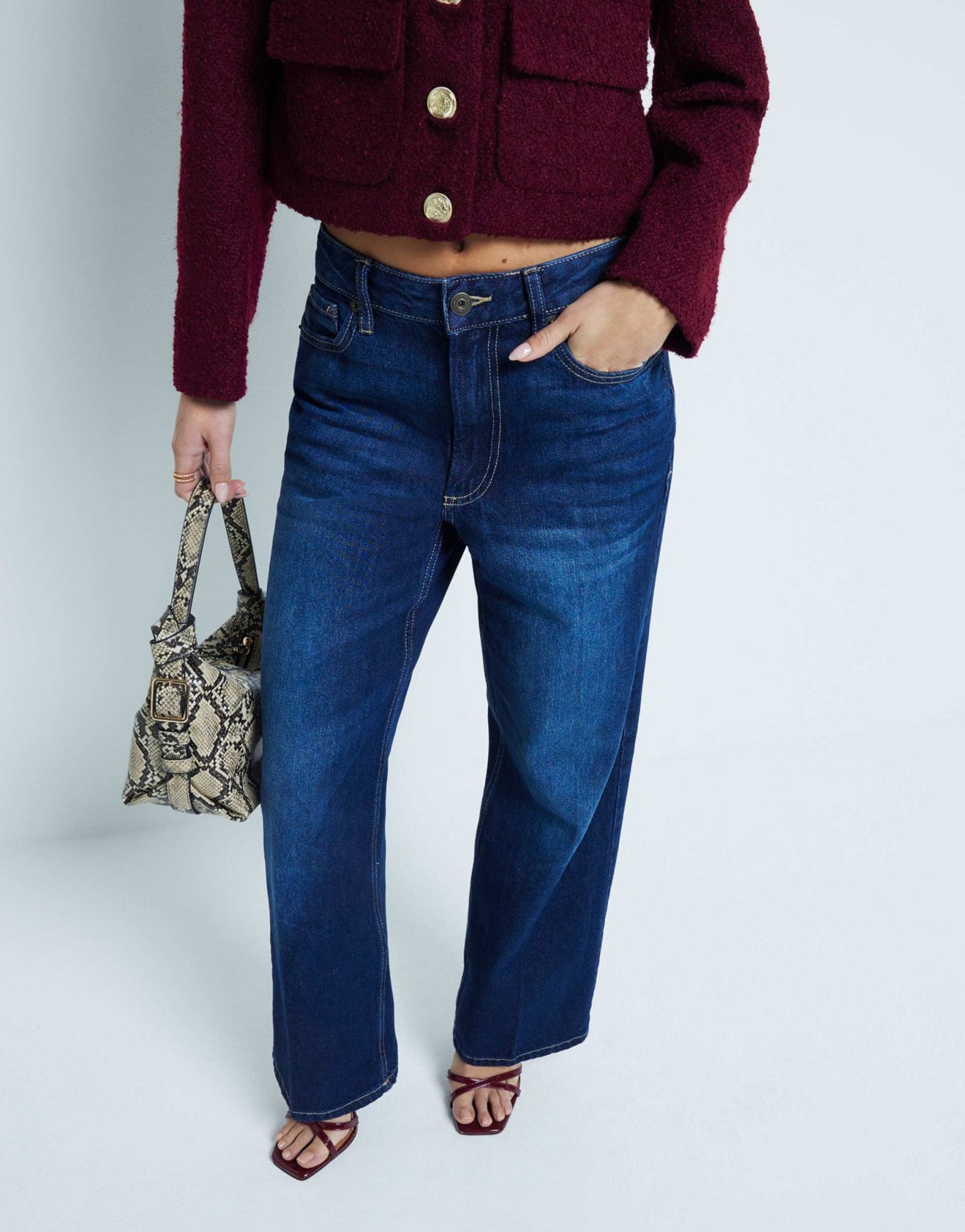 River Island Petite straight jean in darkwash blue - ASOS Sample Sale