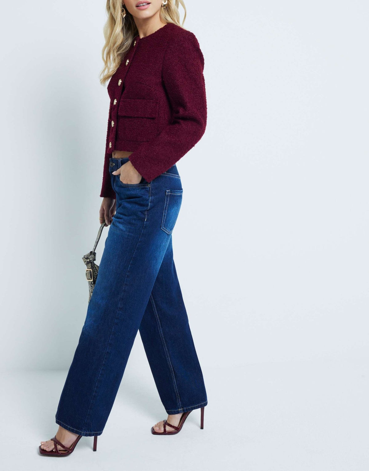 River Island Petite straight jean in darkwash blue - ASOS Sample Sale