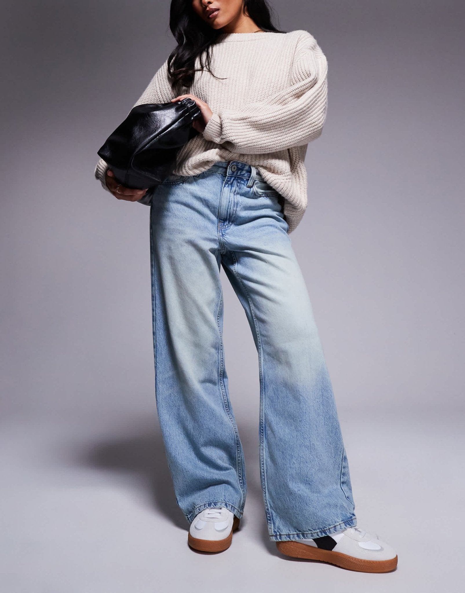 River Island Petite straight jean in midwash blue - ASOS Sample Sale