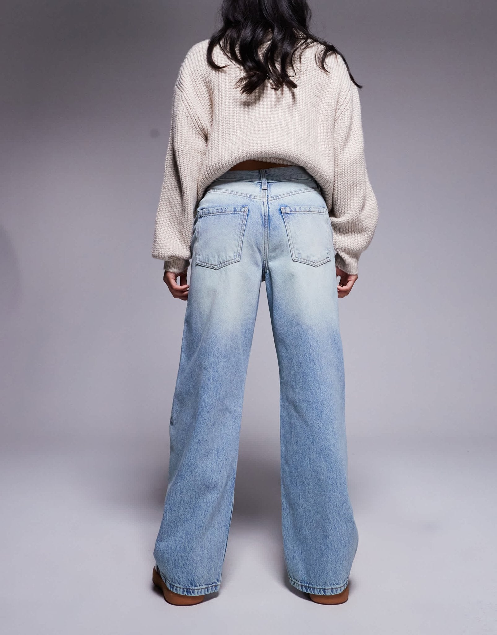 River Island Petite straight jean in midwash blue - ASOS Sample Sale