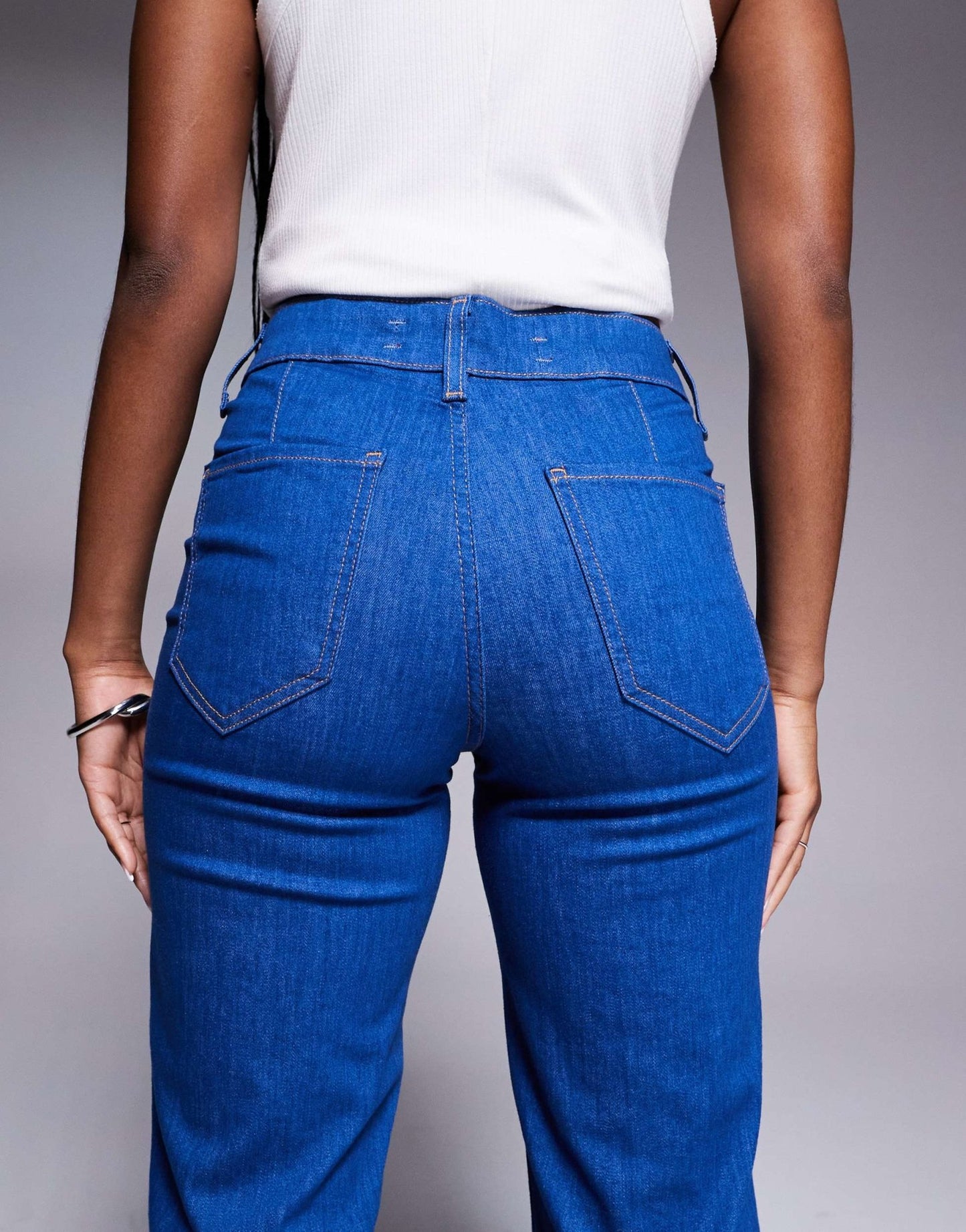 River Island relaxed flare jean in bright blue - ASOS Sample Sale