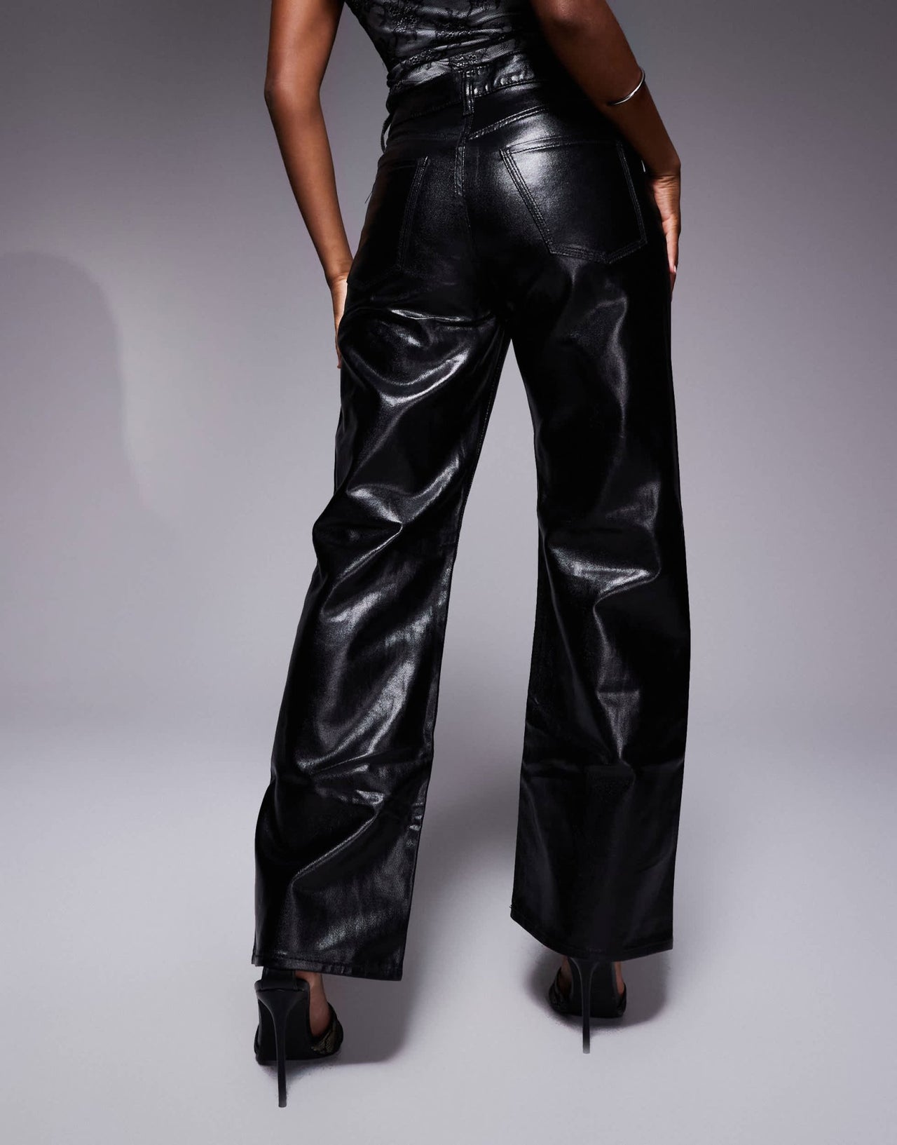 River Island relaxed straight coated jean in black - ASOS Sample Sale