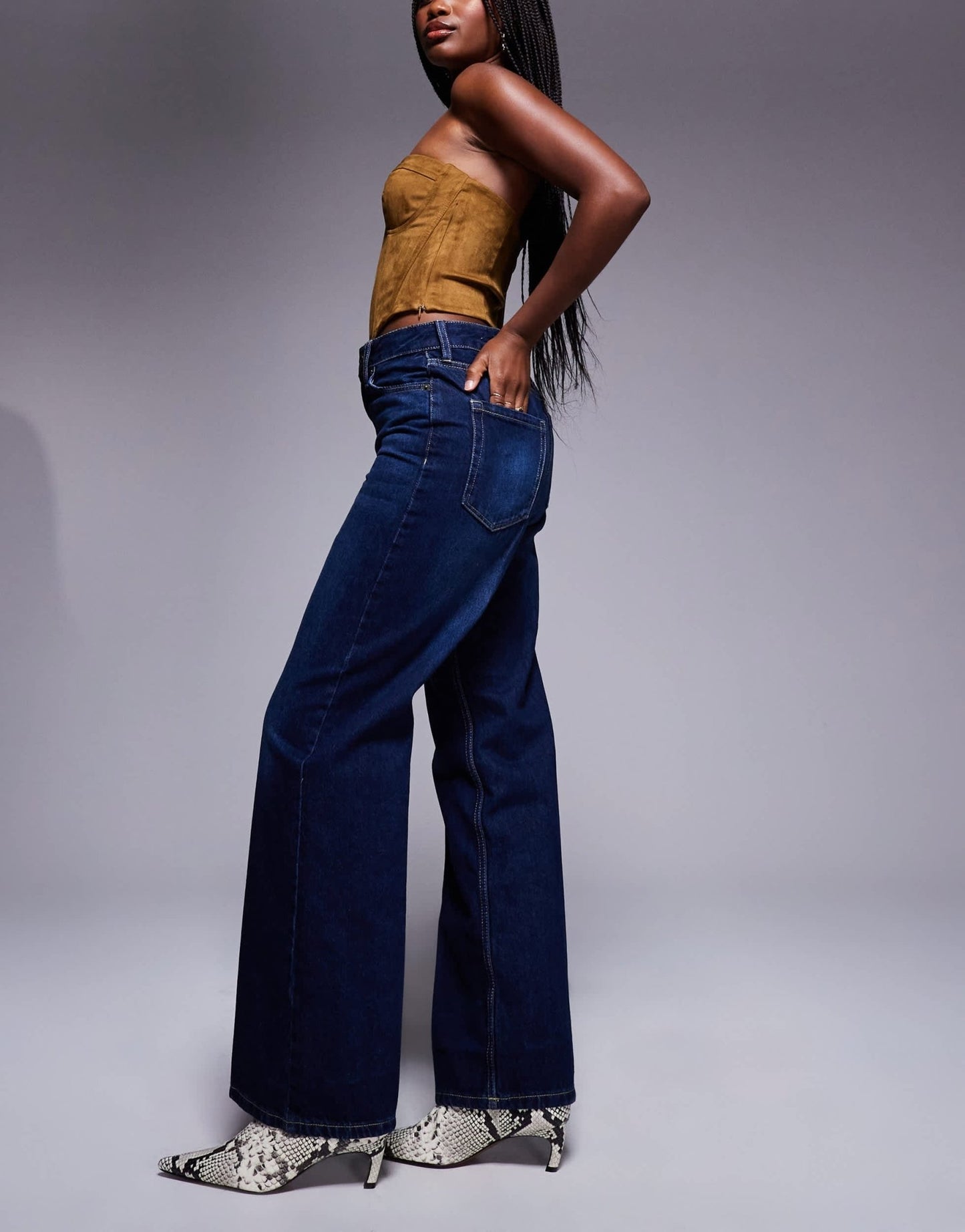 River Island relaxed straight leg jean in darkwash blue - ASOS Sample Sale