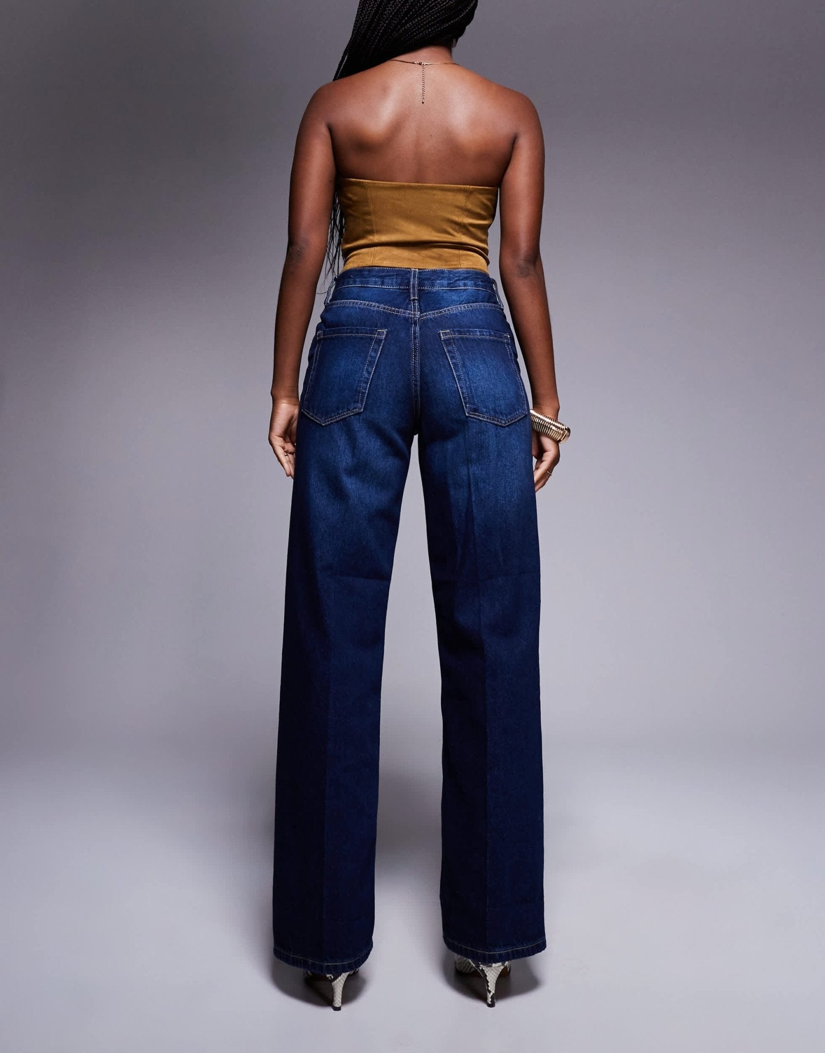 River Island relaxed straight leg jean in darkwash blue - ASOS Sample Sale