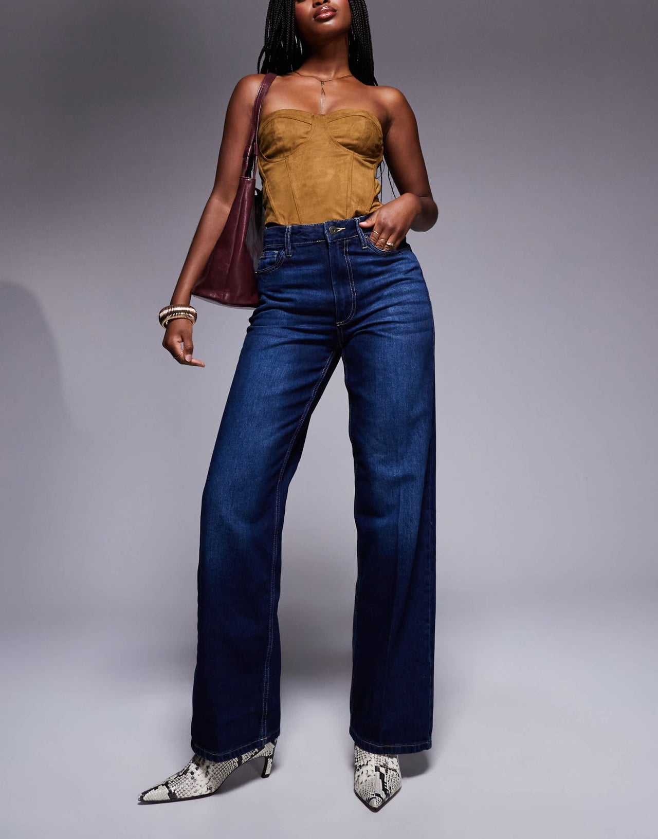River Island relaxed straight leg jean in darkwash blue - ASOS Sample Sale