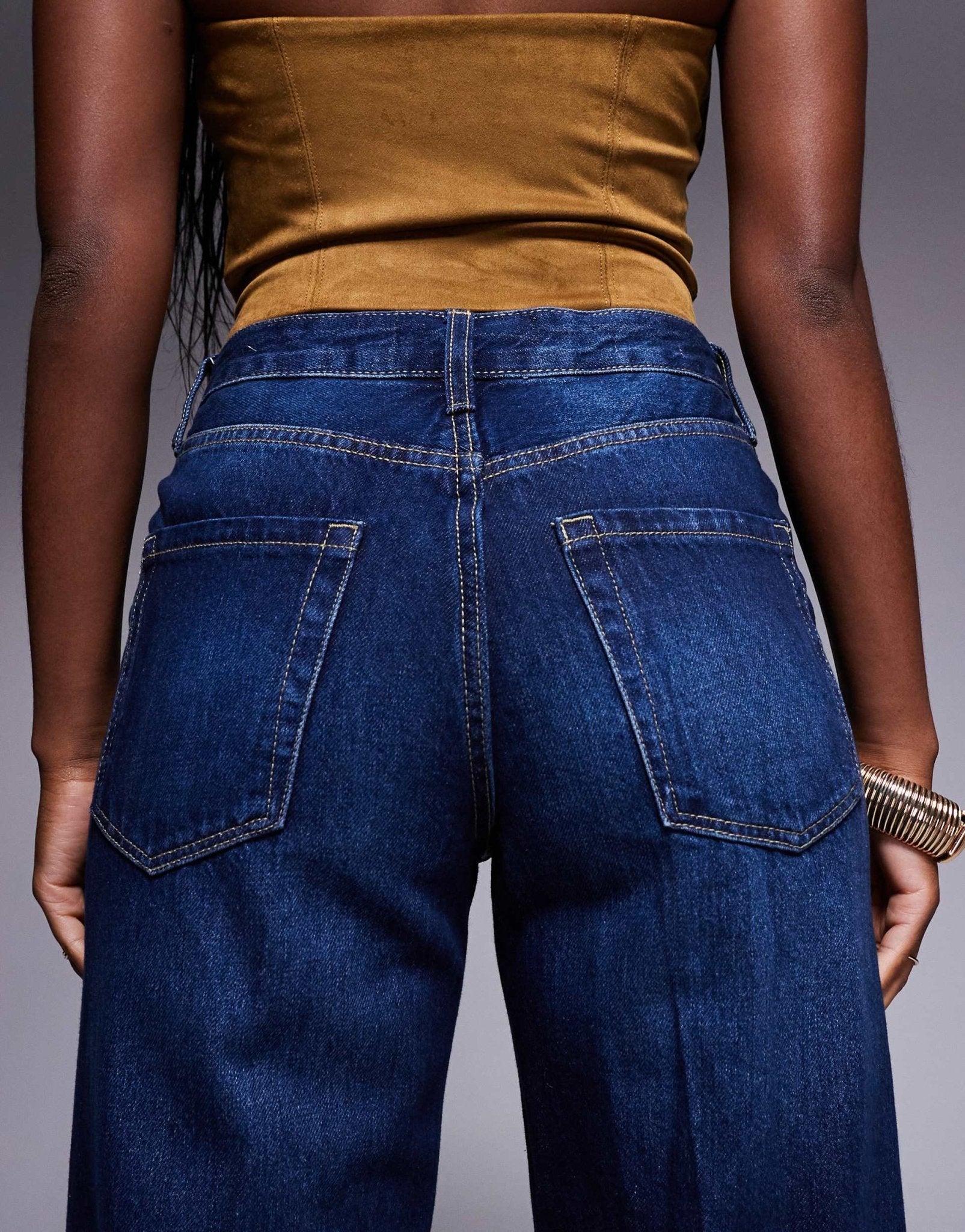 River Island relaxed straight leg jean in darkwash blue - ASOS Sample Sale