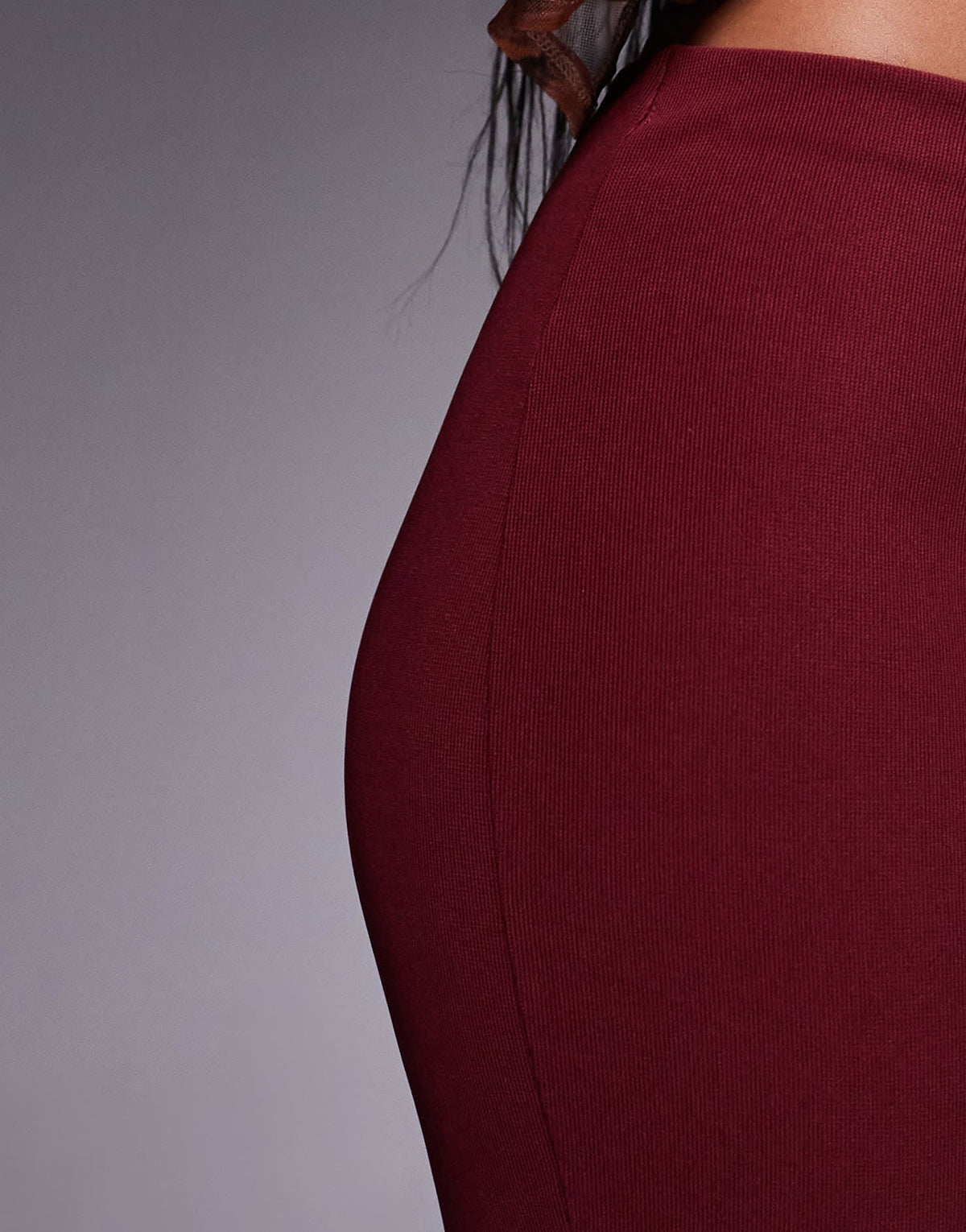 River Island ribbed flare trousers in burgundy - ASOS Sample Sale