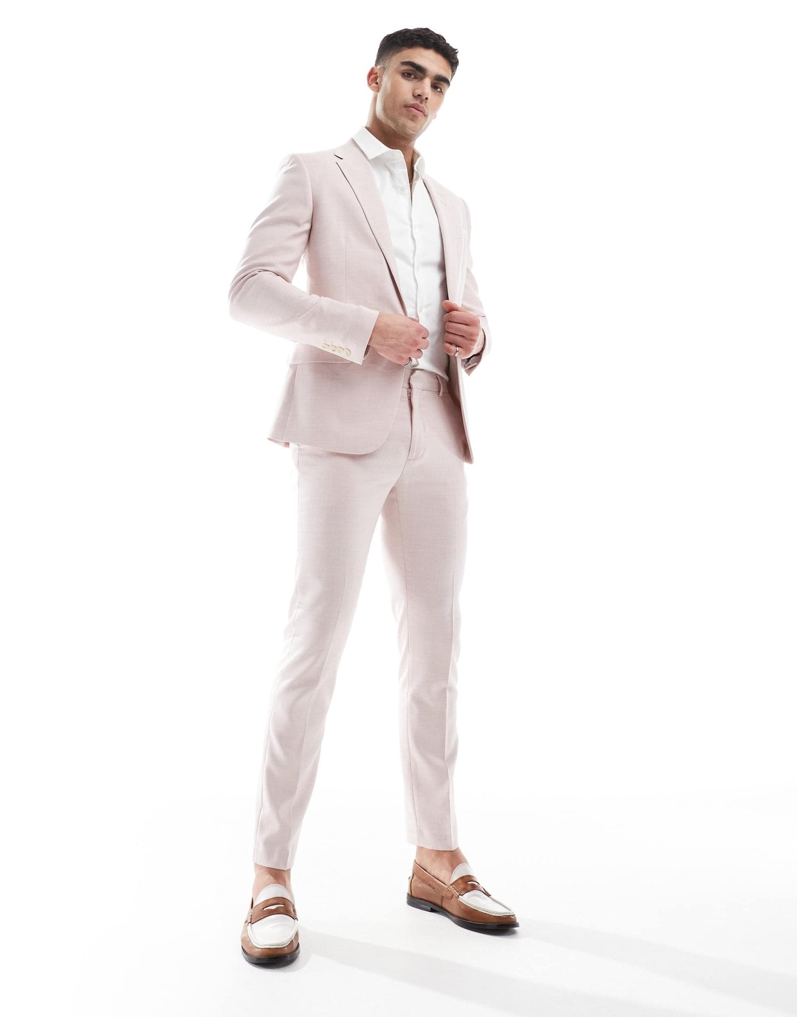 River Island skinny fit suit trousers in medium pink - ASOS Sample Sale