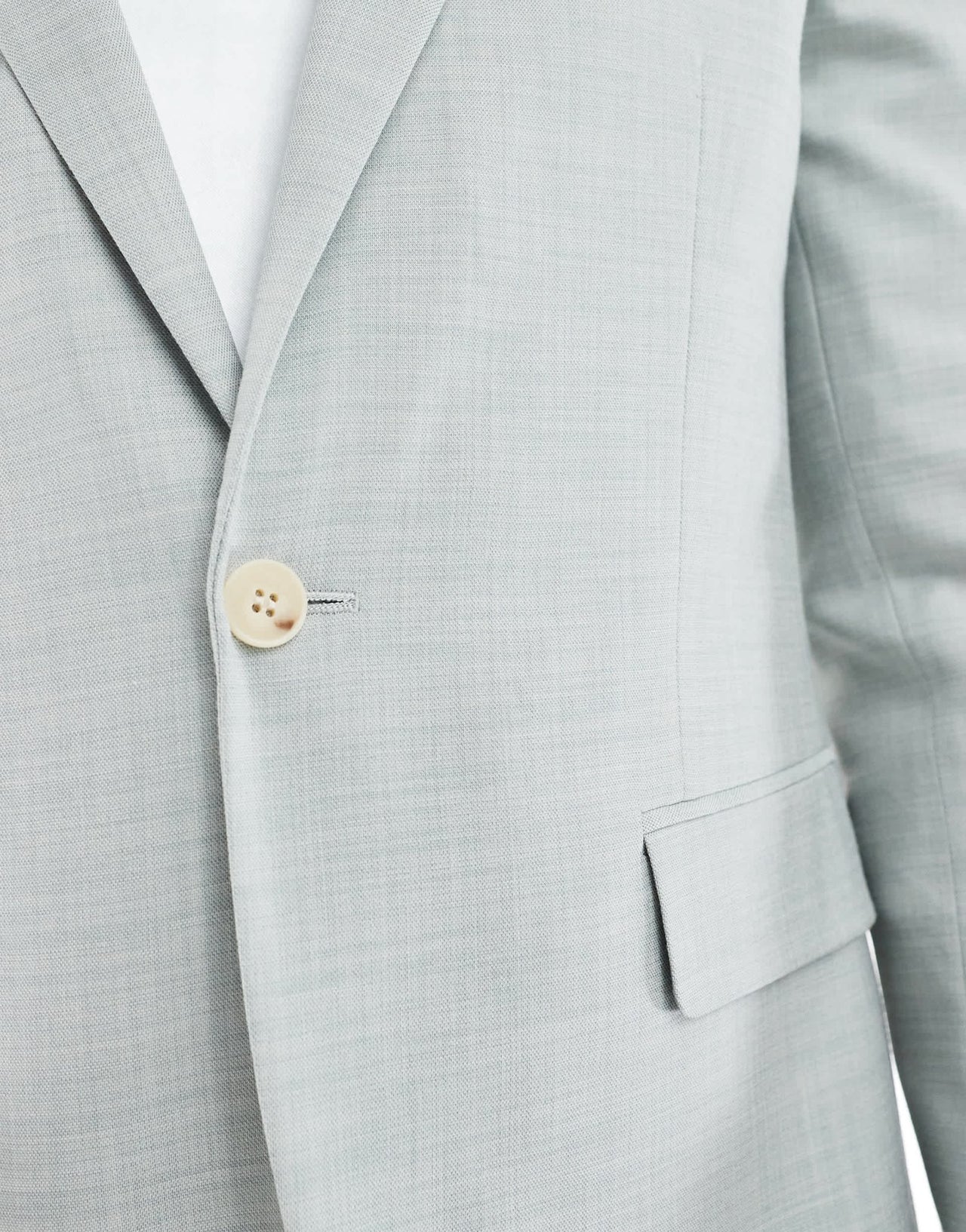 River Island skinny suit jacket in light green - ASOS Sample Sale