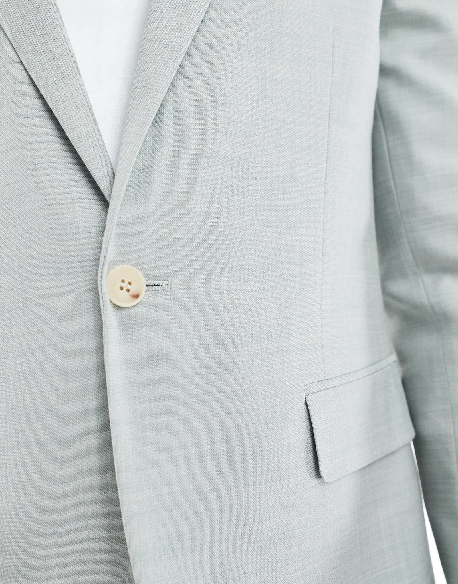 River Island skinny suit jacket in light green - ASOS Sample Sale