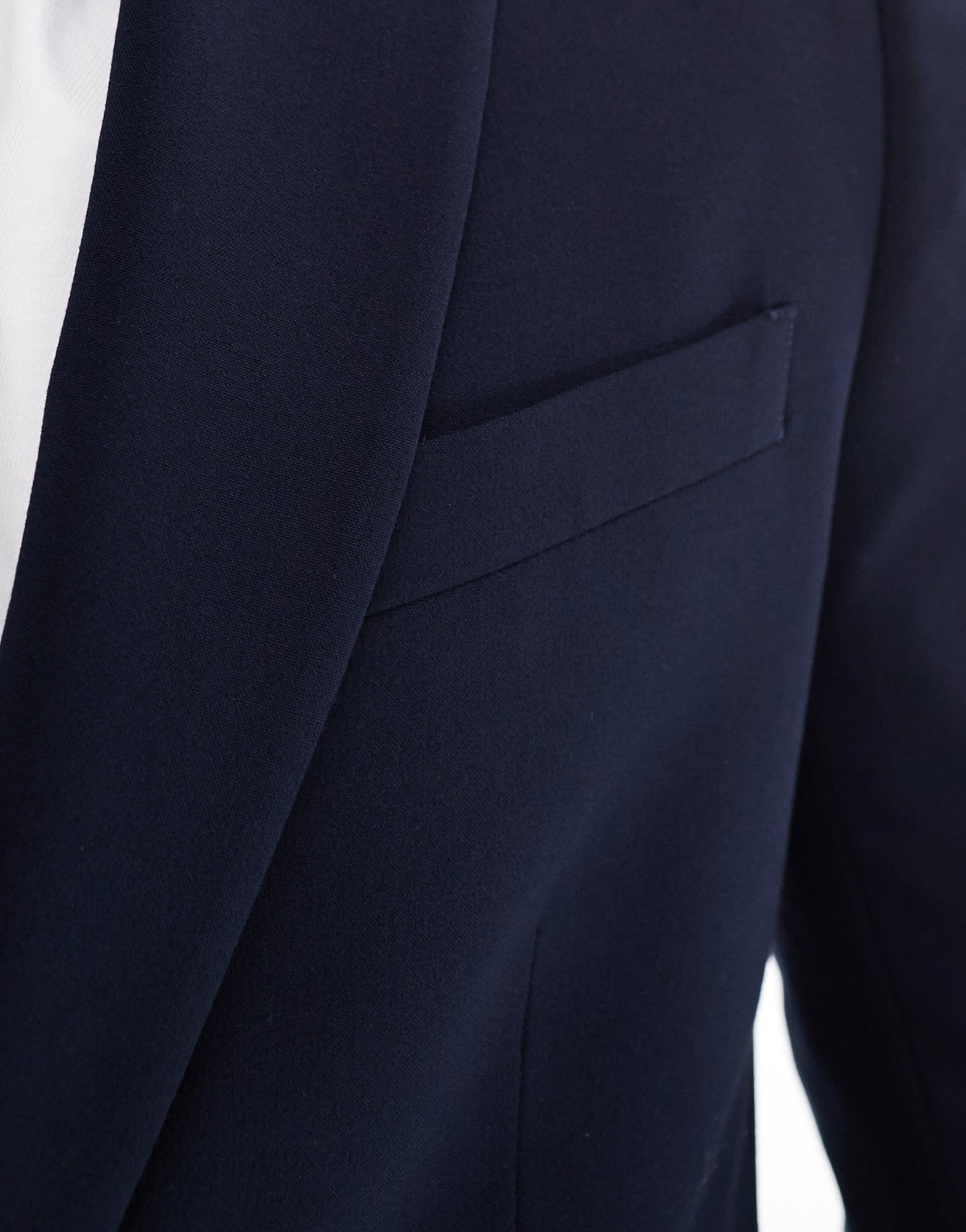 River Island skinny suit jacket in navy - ASOS Sample Sale