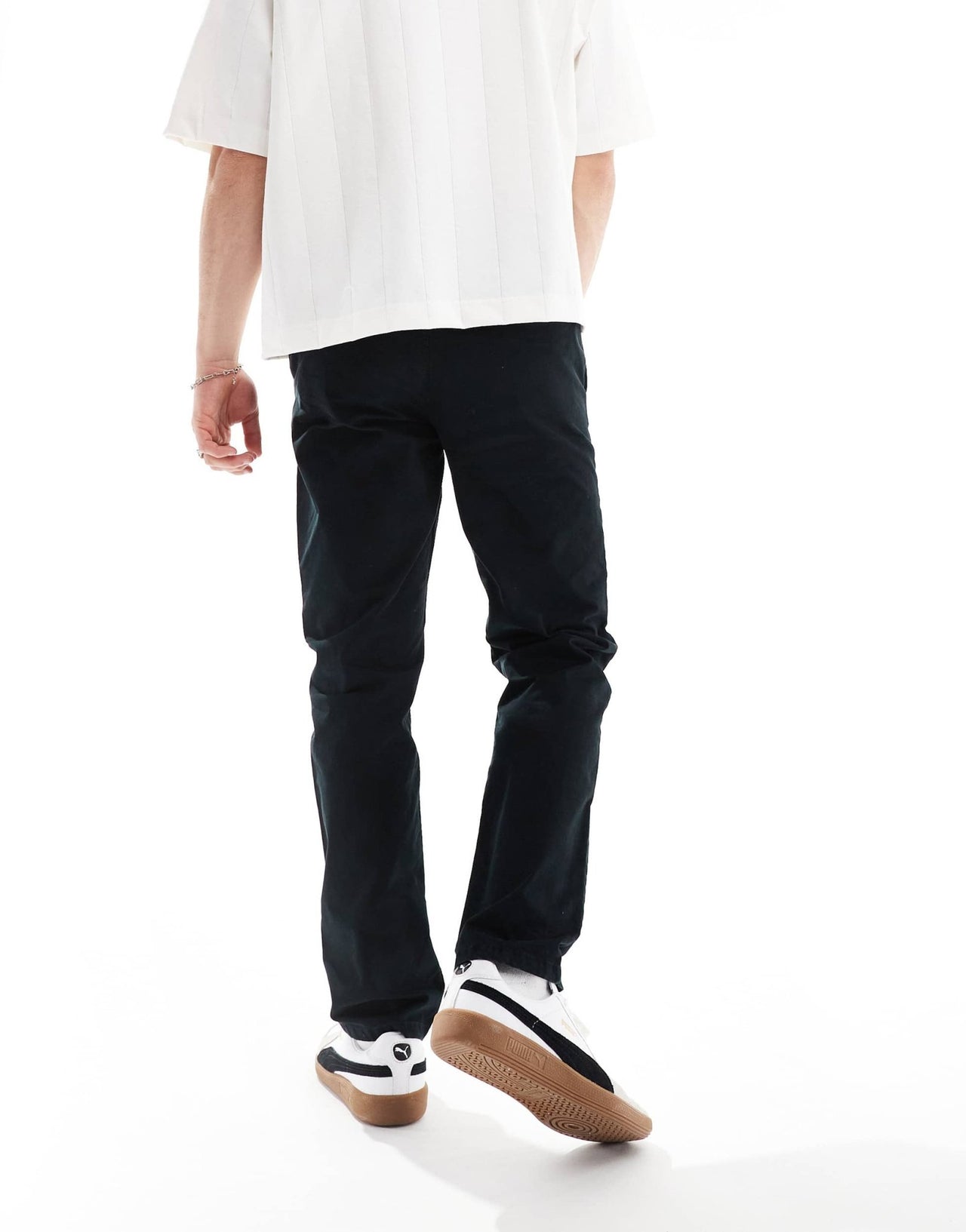 River Island slim fit casual chino trousers in black - ASOS Sample Sale