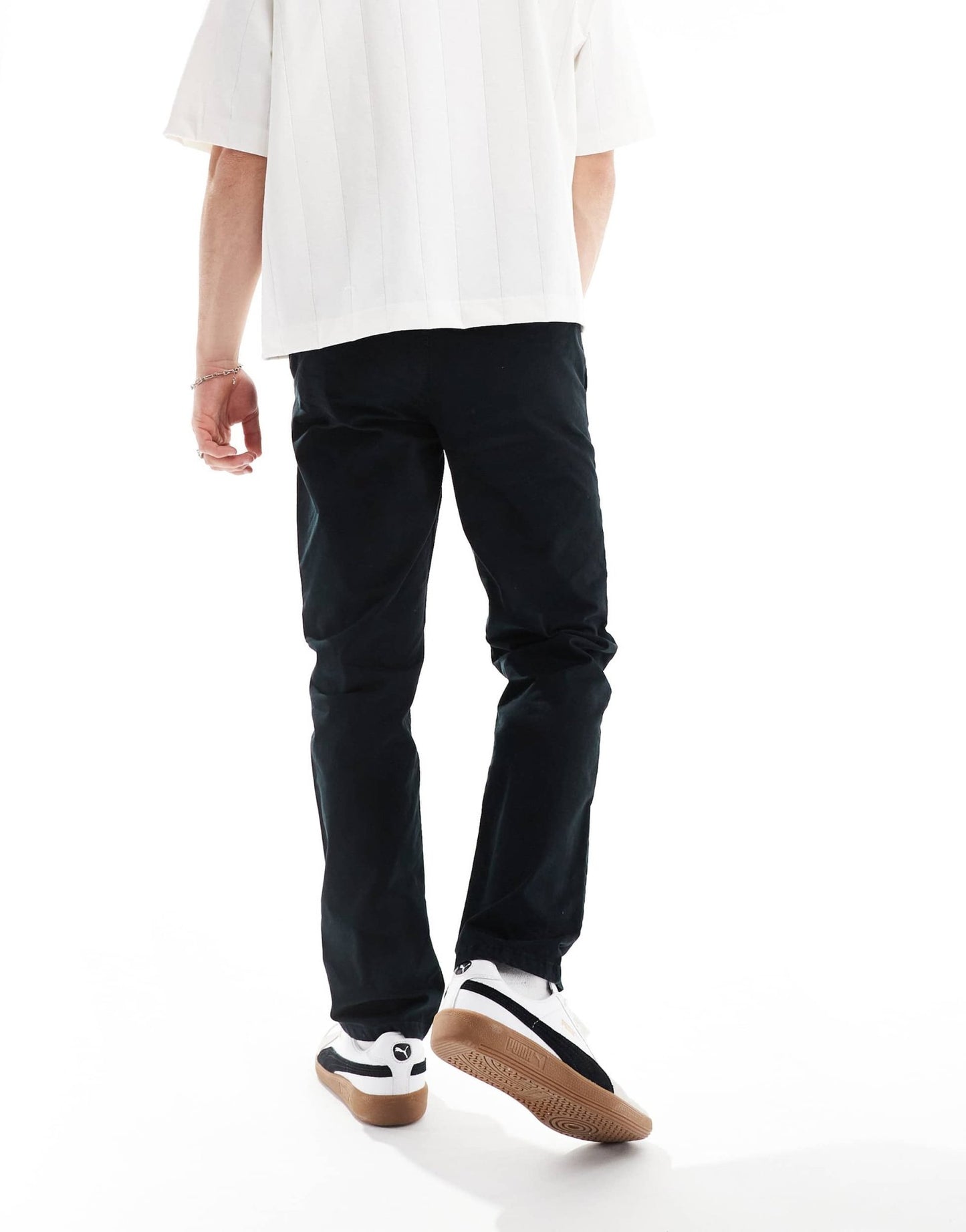 River Island slim fit casual chino trousers in black - ASOS Sample Sale