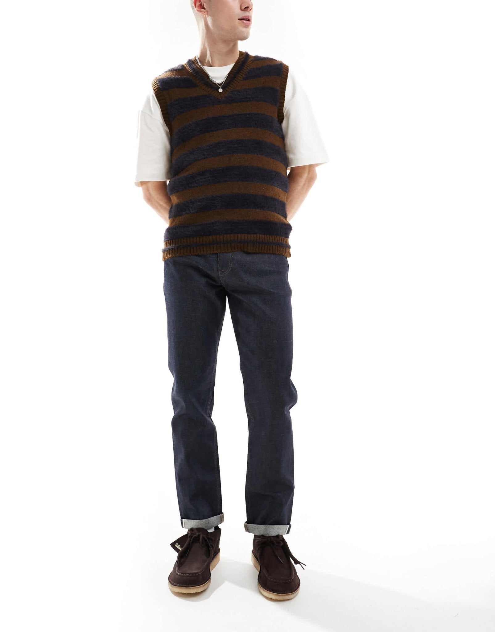 River Island slim fit Japanese selvedge jeans in darkwash blue - ASOS Sample Sale