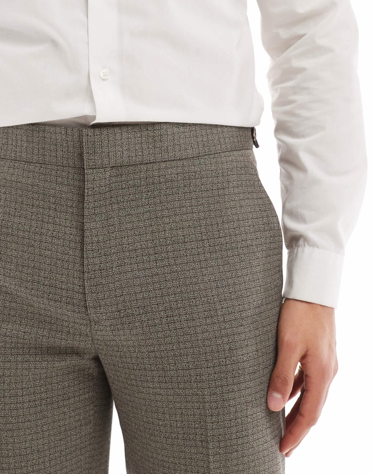 River Island slim fit suit trousers in heritage microcheck - ASOS Sample Sale