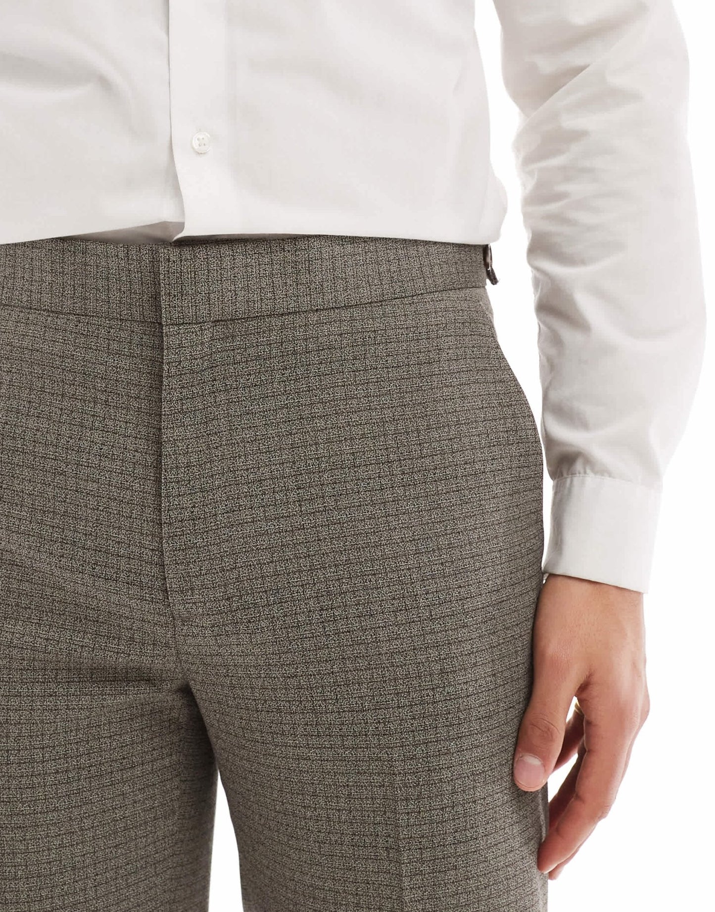 River Island slim fit suit trousers in heritage microcheck - ASOS Sample Sale