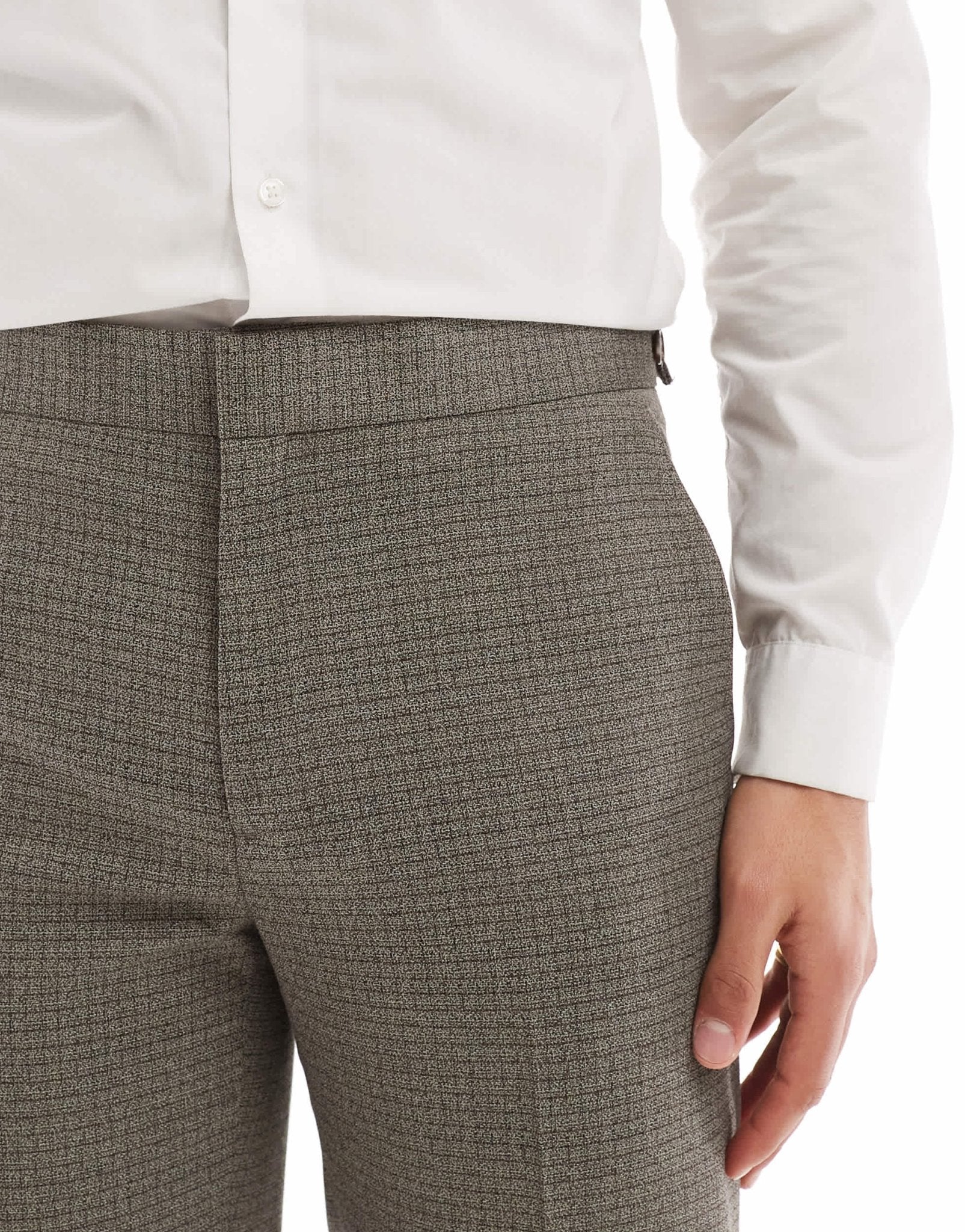 River Island slim fit suit trousers in heritage microcheck - ASOS Sample Sale