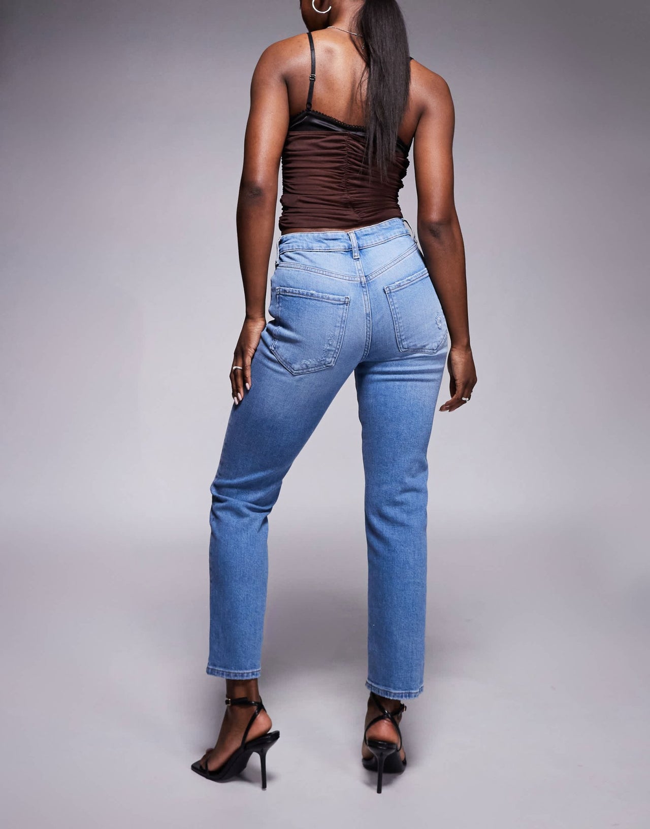 River Island slim jeans in midwash blue - ASOS Sample Sale
