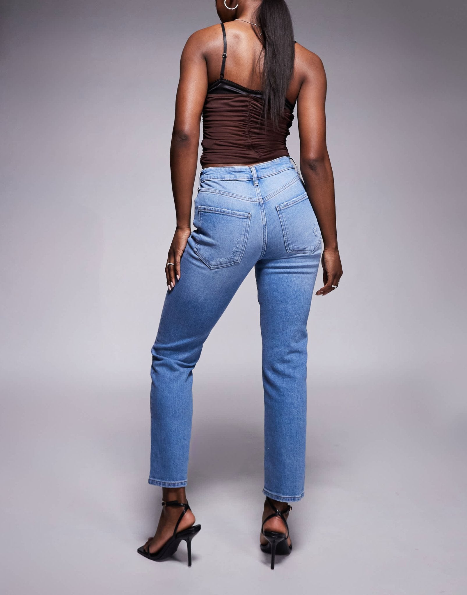 River Island slim jeans in midwash blue - ASOS Sample Sale