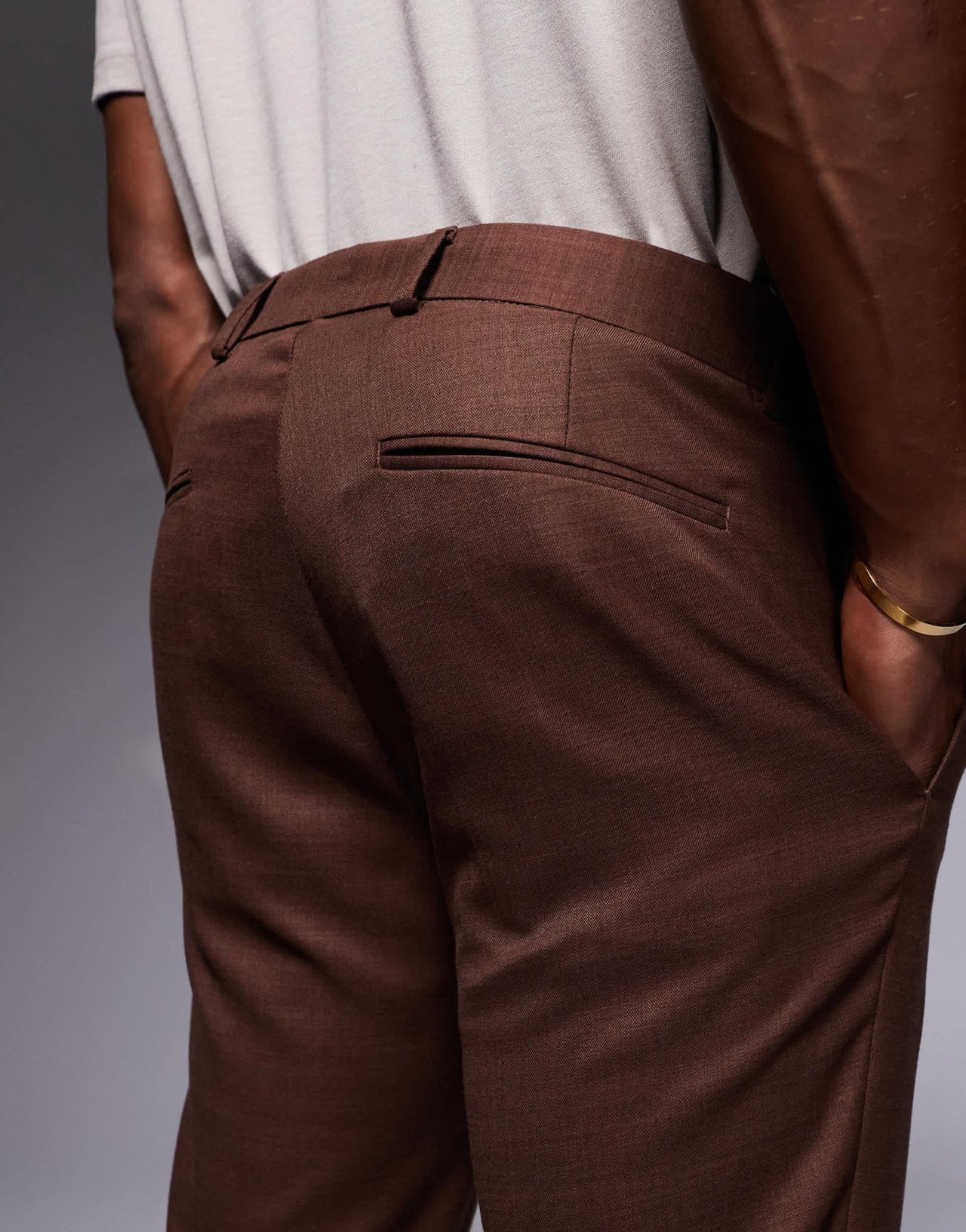River Island slim suit trousers in rust - ASOS Sample Sale