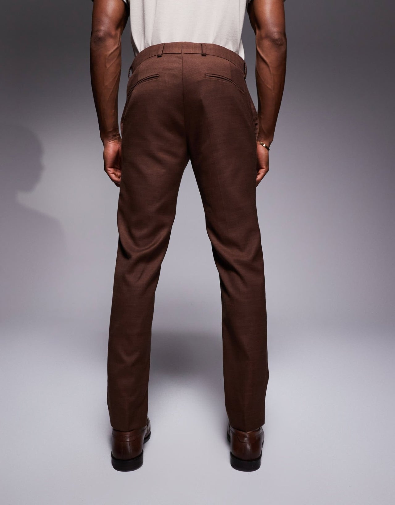 River Island slim suit trousers in rust - ASOS Sample Sale