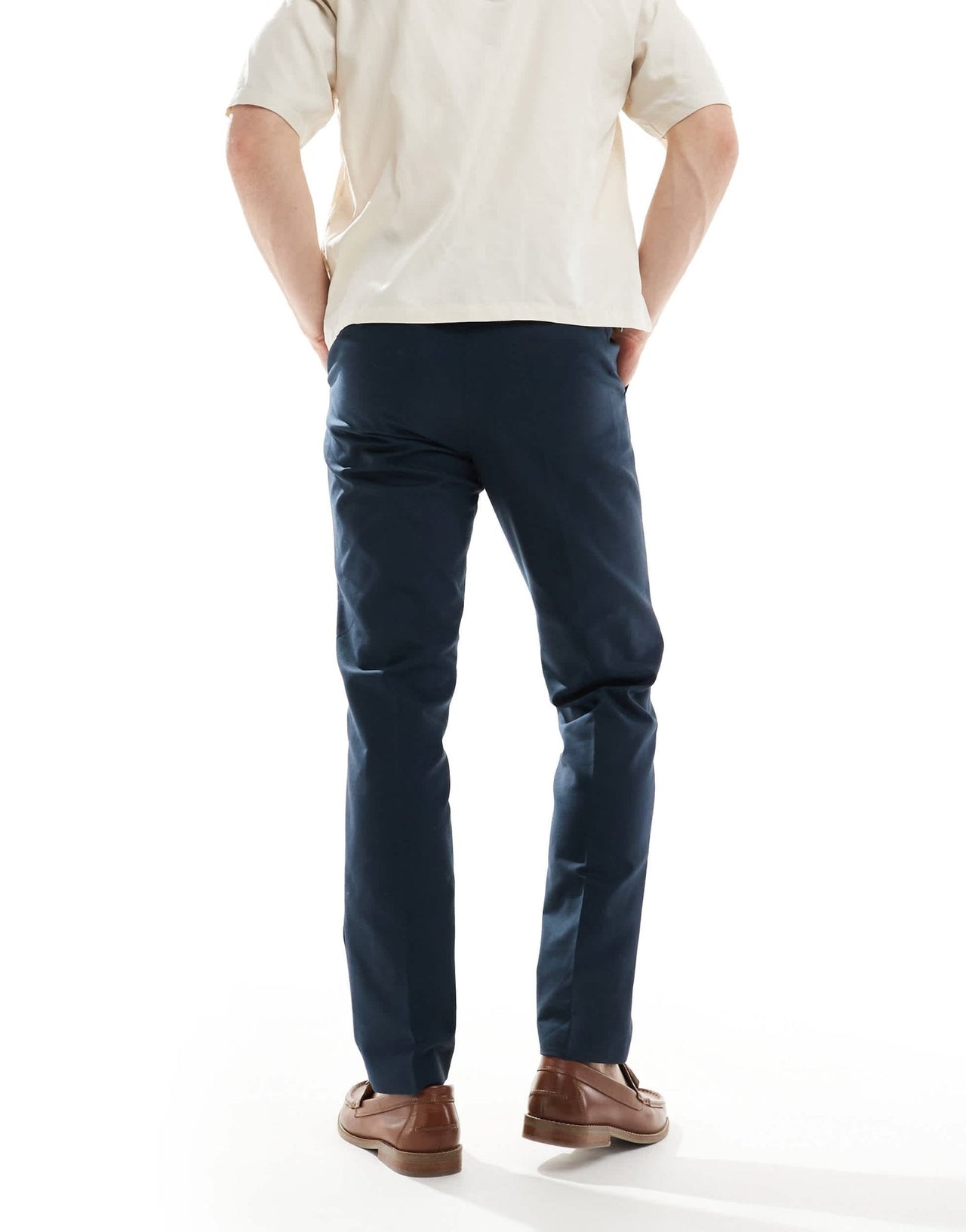 River Island smart chinos in navy - ASOS Sample Sale