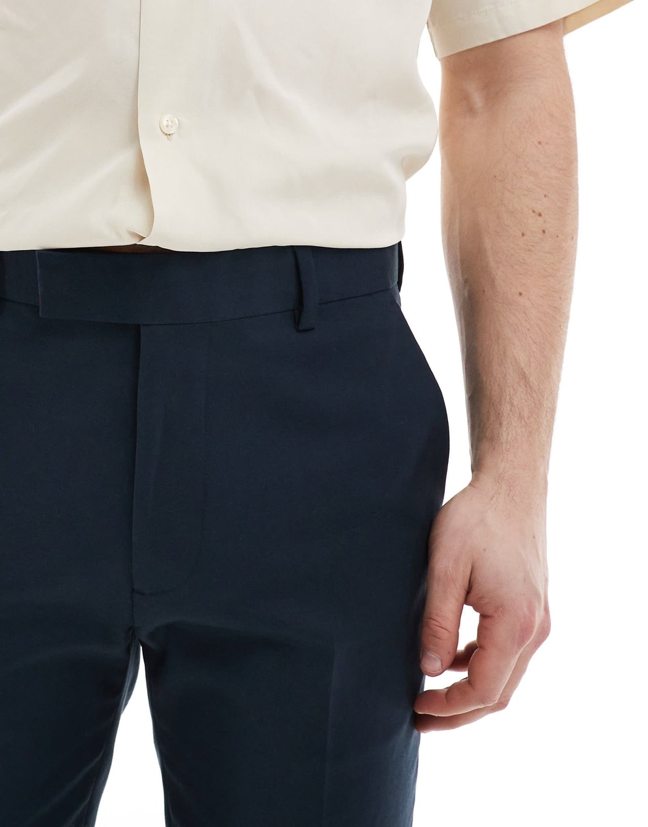River Island smart chinos in navy - ASOS Sample Sale