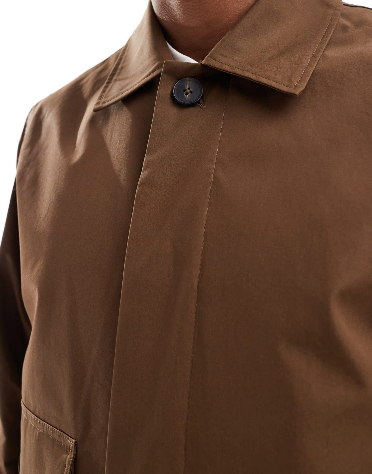 River Island smart chore jacket in brown - ASOS Sample Sale