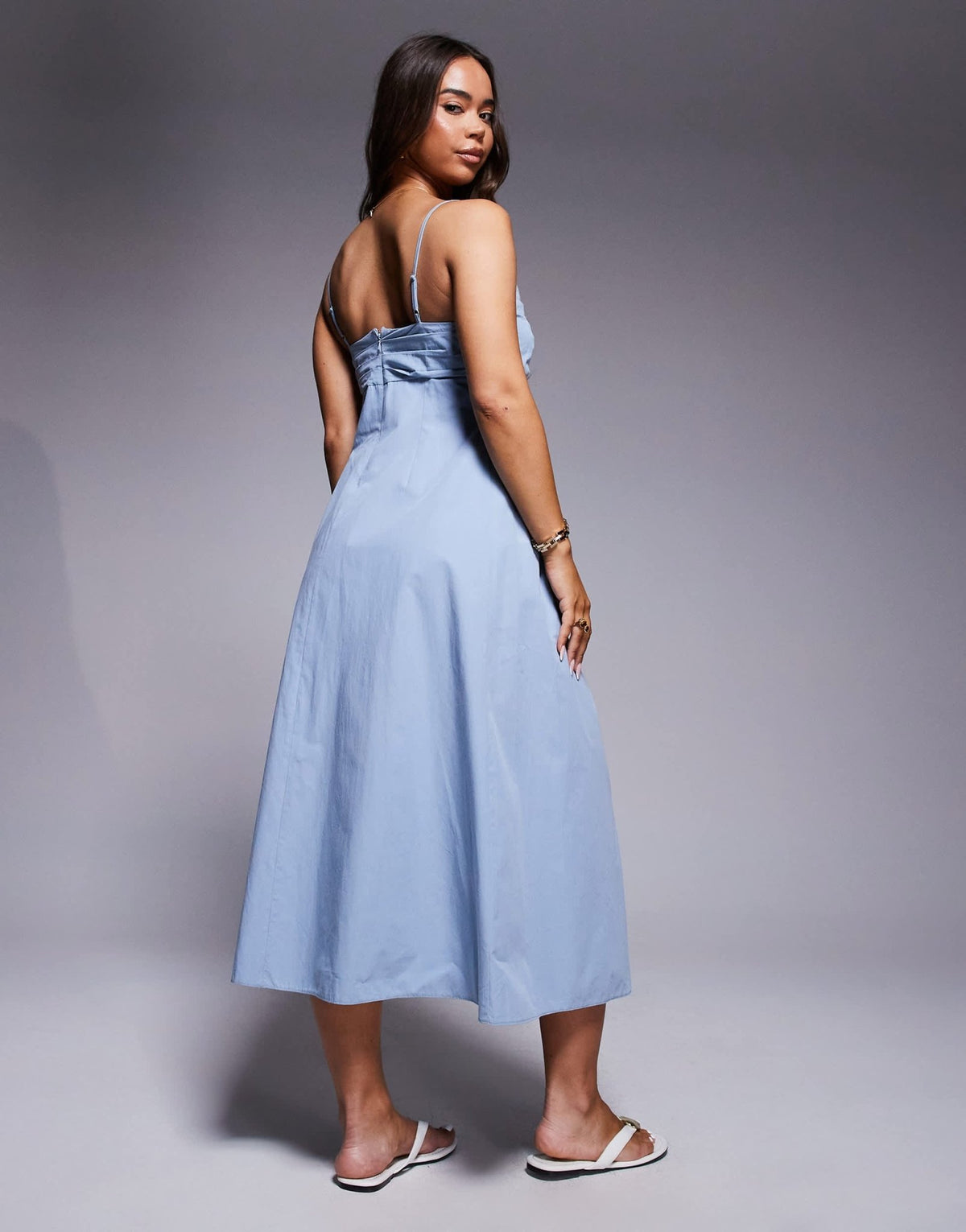 River Island strappy midi sun dress in blue - ASOS Sample Sale