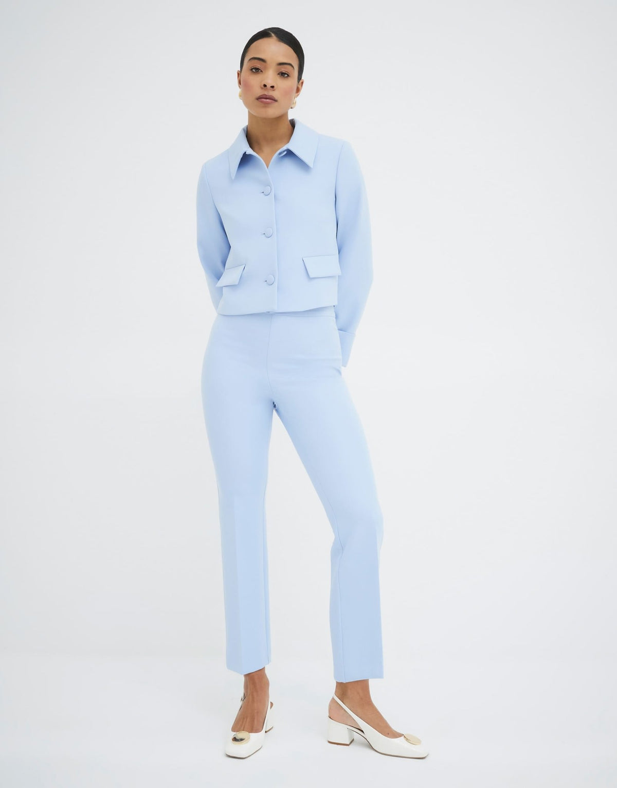 River Island structured 60s jacket in light blue - ASOS Sample Sale