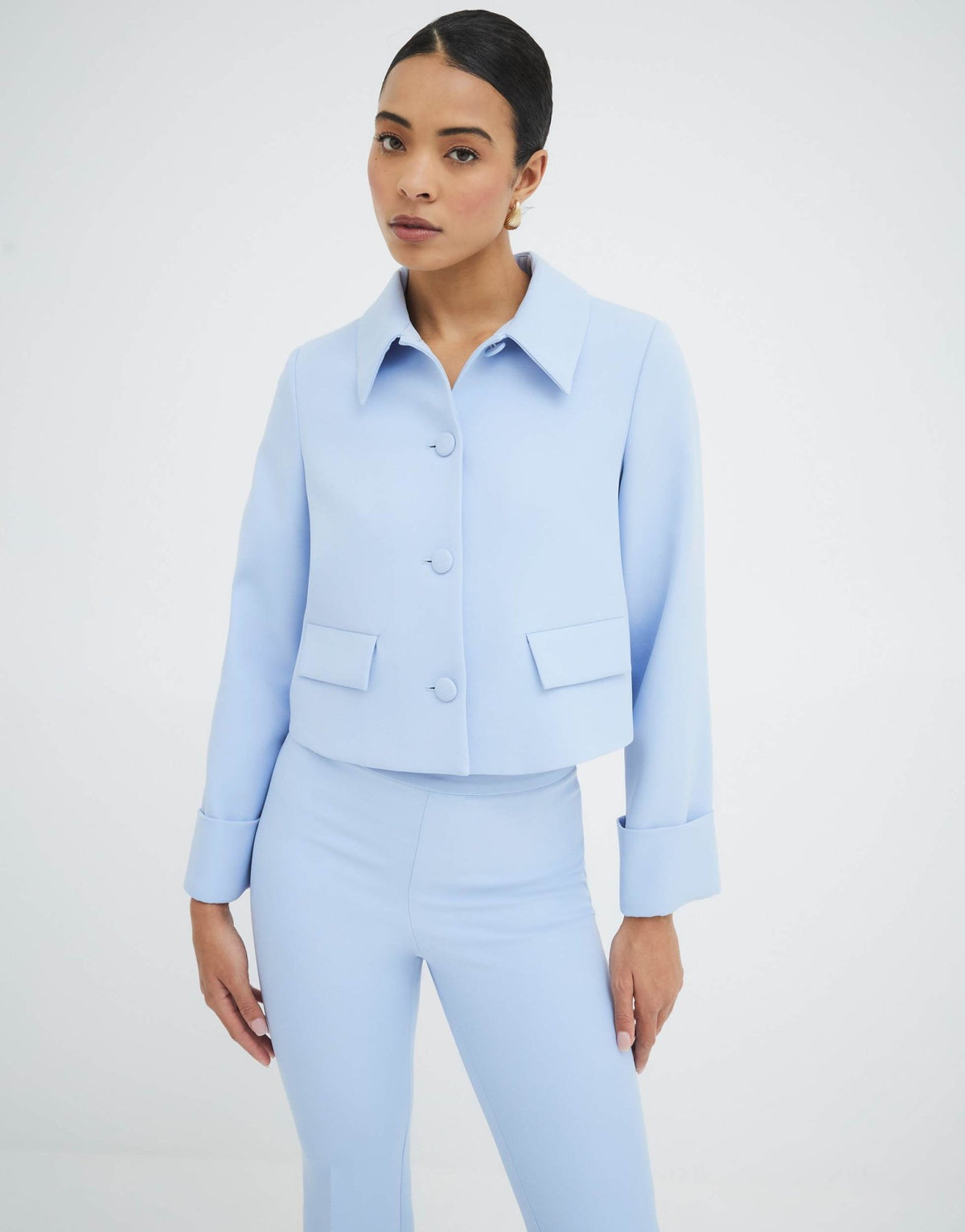 River Island structured 60s jacket in light blue - ASOS Sample Sale