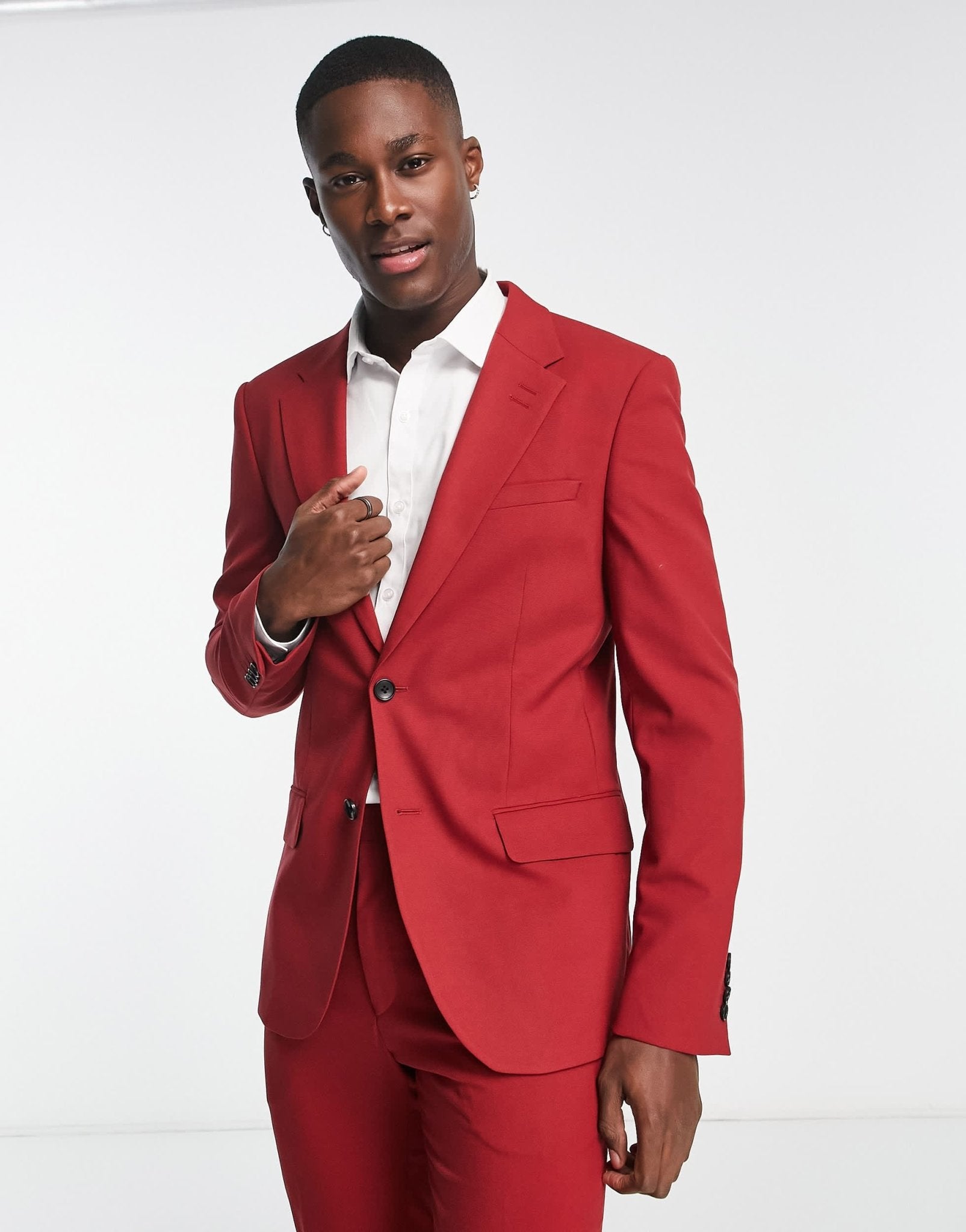 River Island suit jacket in red - ASOS Sample Sale