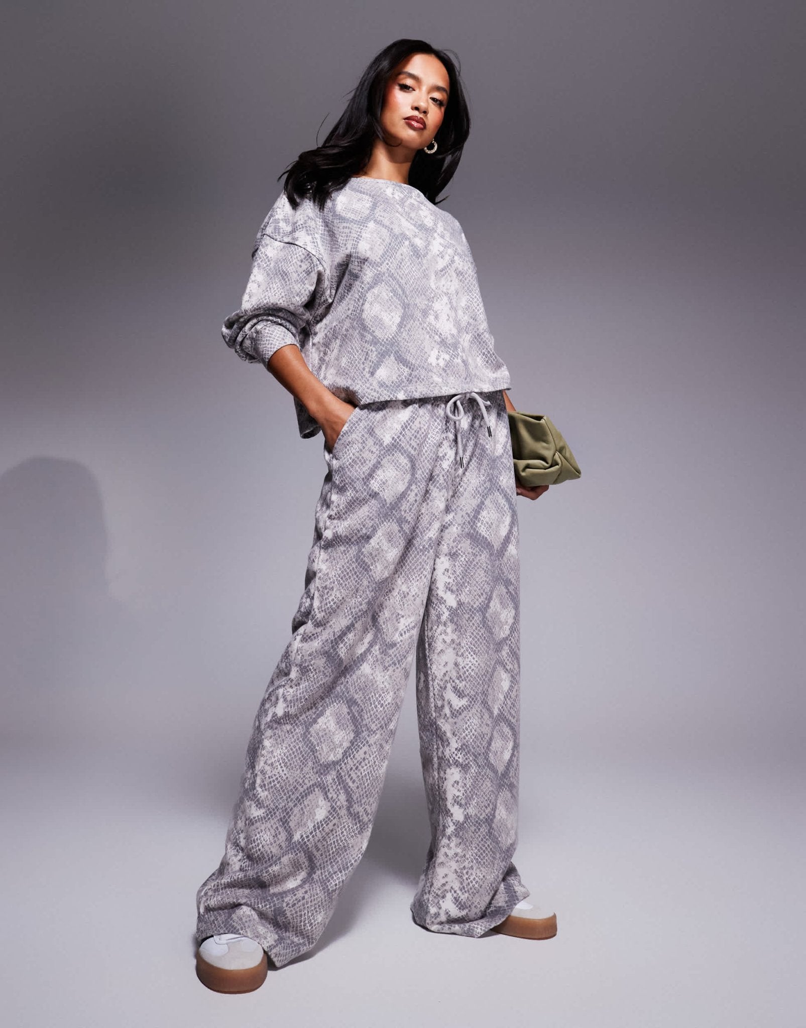River Island sweatshirt co - ord in snake print - ASOS Sample Sale