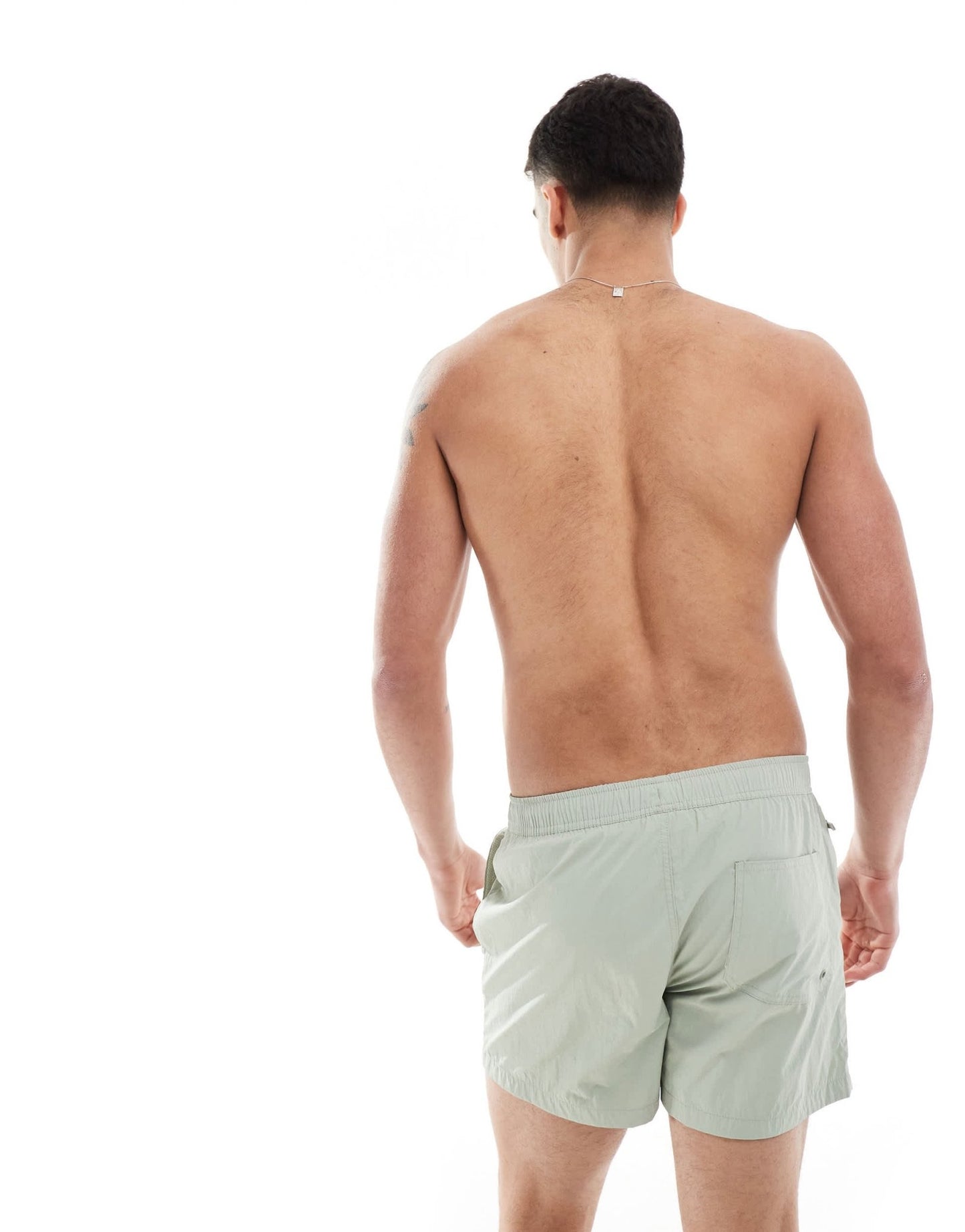 River Island swim trunks in light khaki - ASOS Sample Sale