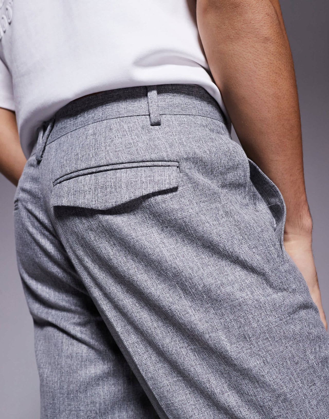 River Island textured trousers in grey - ASOS Sample Sale