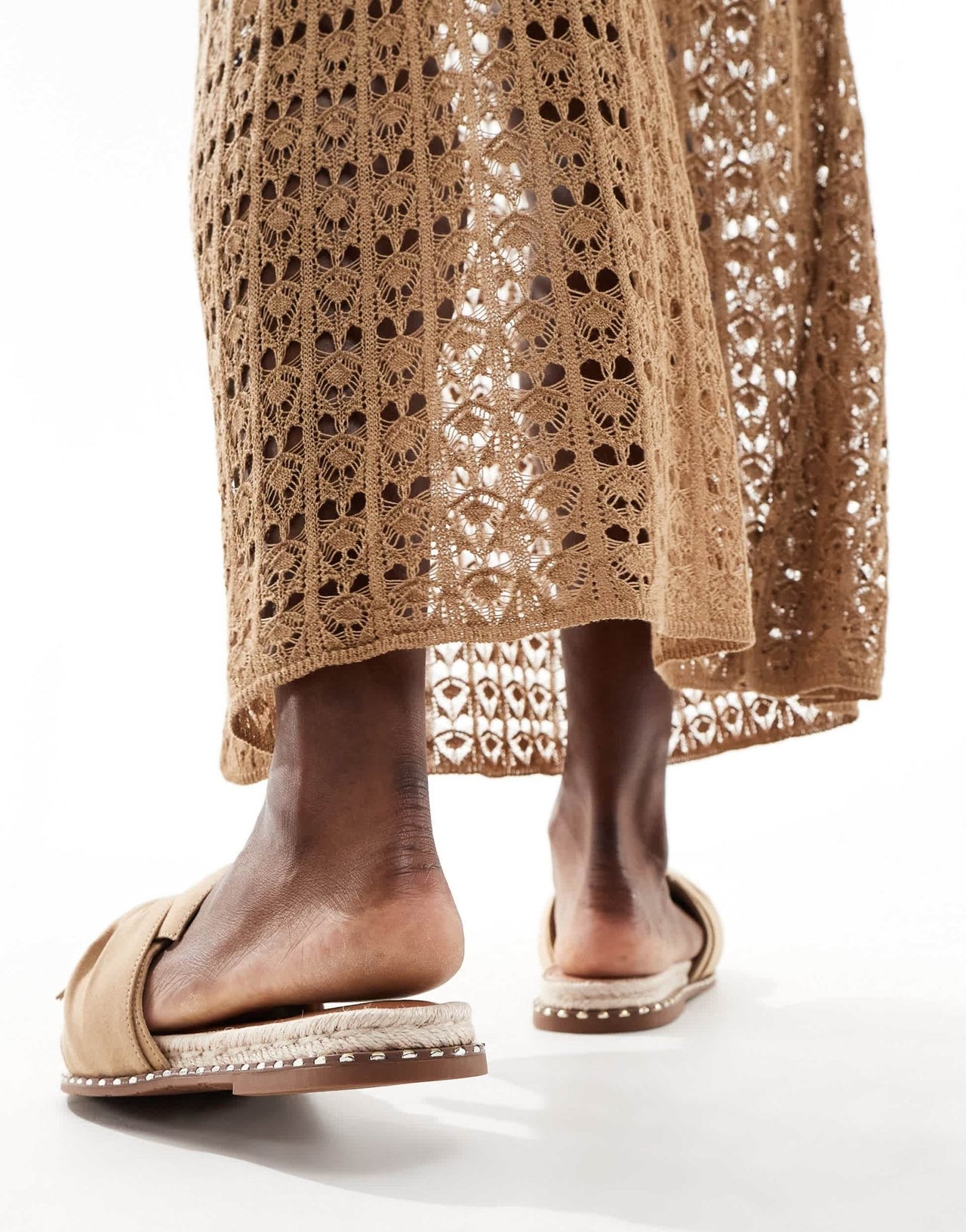 River Island twisted flat sandal in beige - ASOS Sample Sale