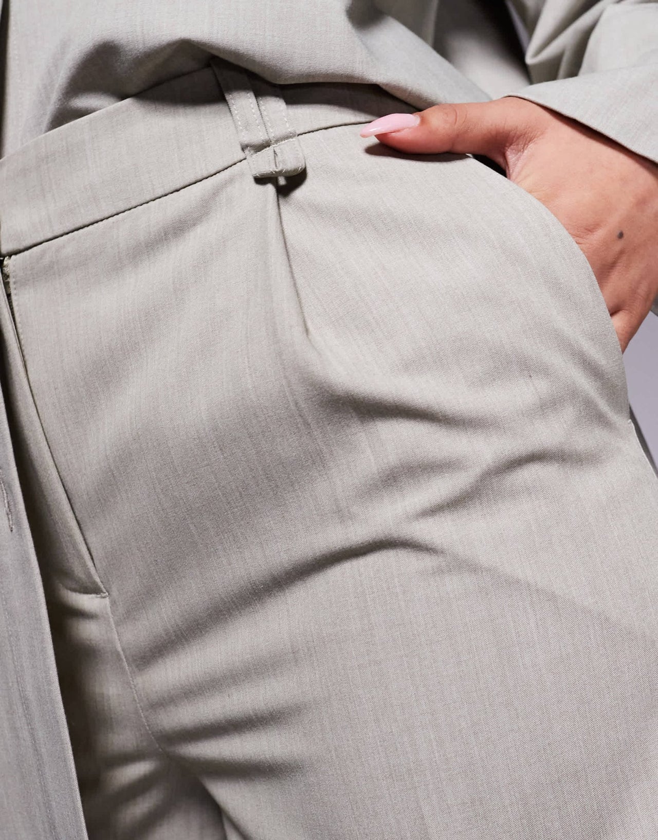 River Island wide leg tailored trouser co - ord in beige - ASOS Sample Sale