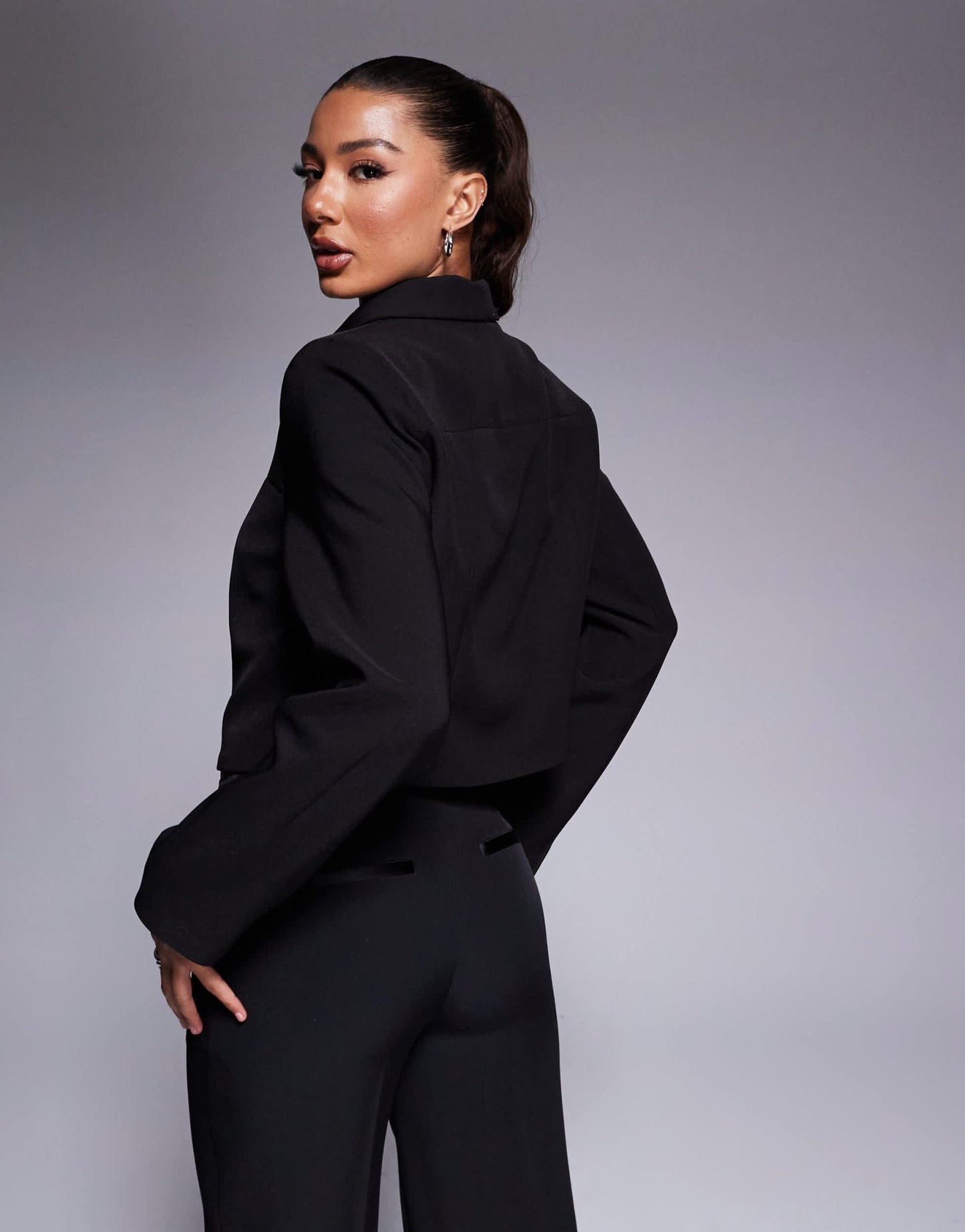 River Island zip up collar jacket in black - ASOS Sample Sale