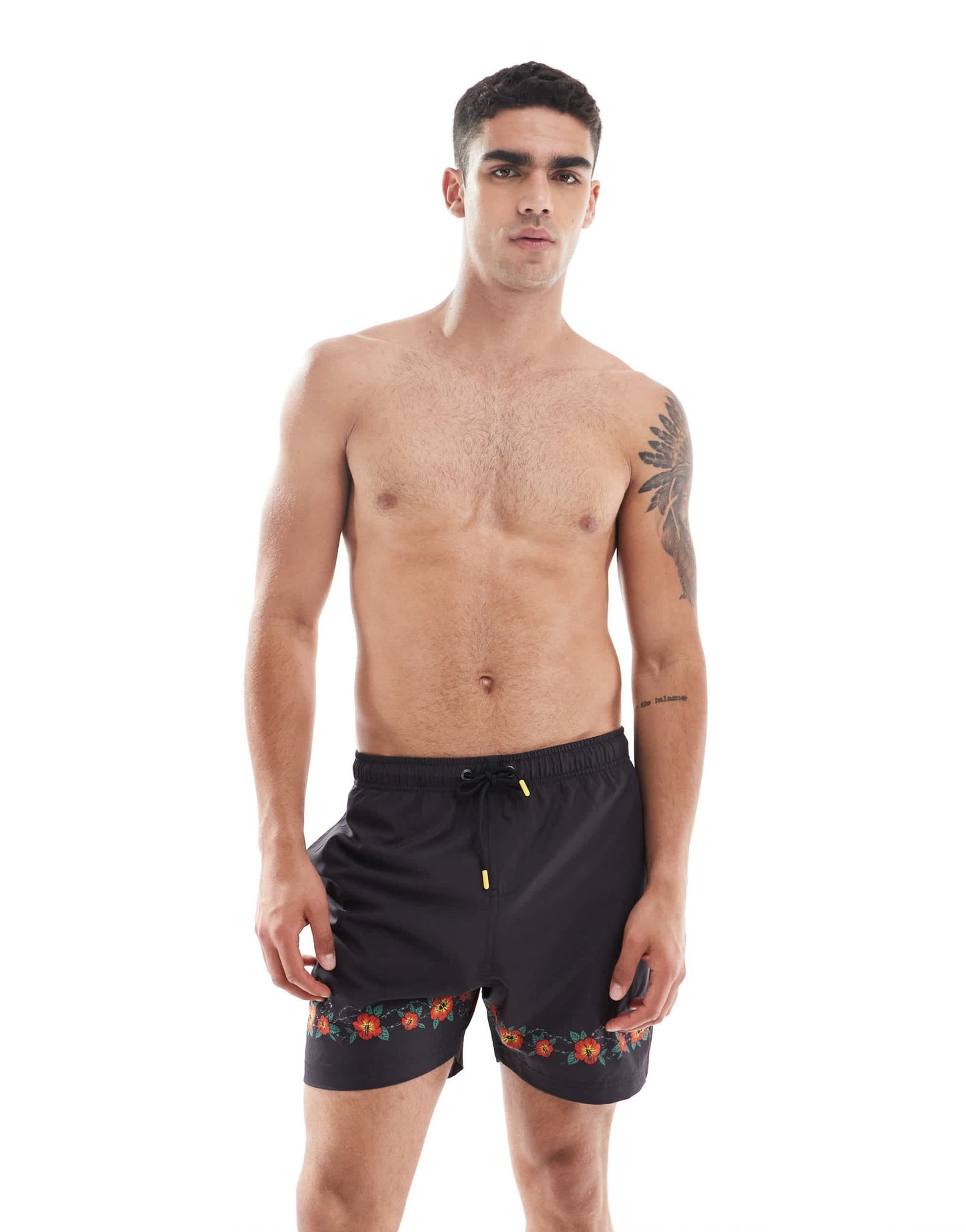 Santa Cruz Cabana hibiscus printed swimshorts in black - ASOS Sample Sale