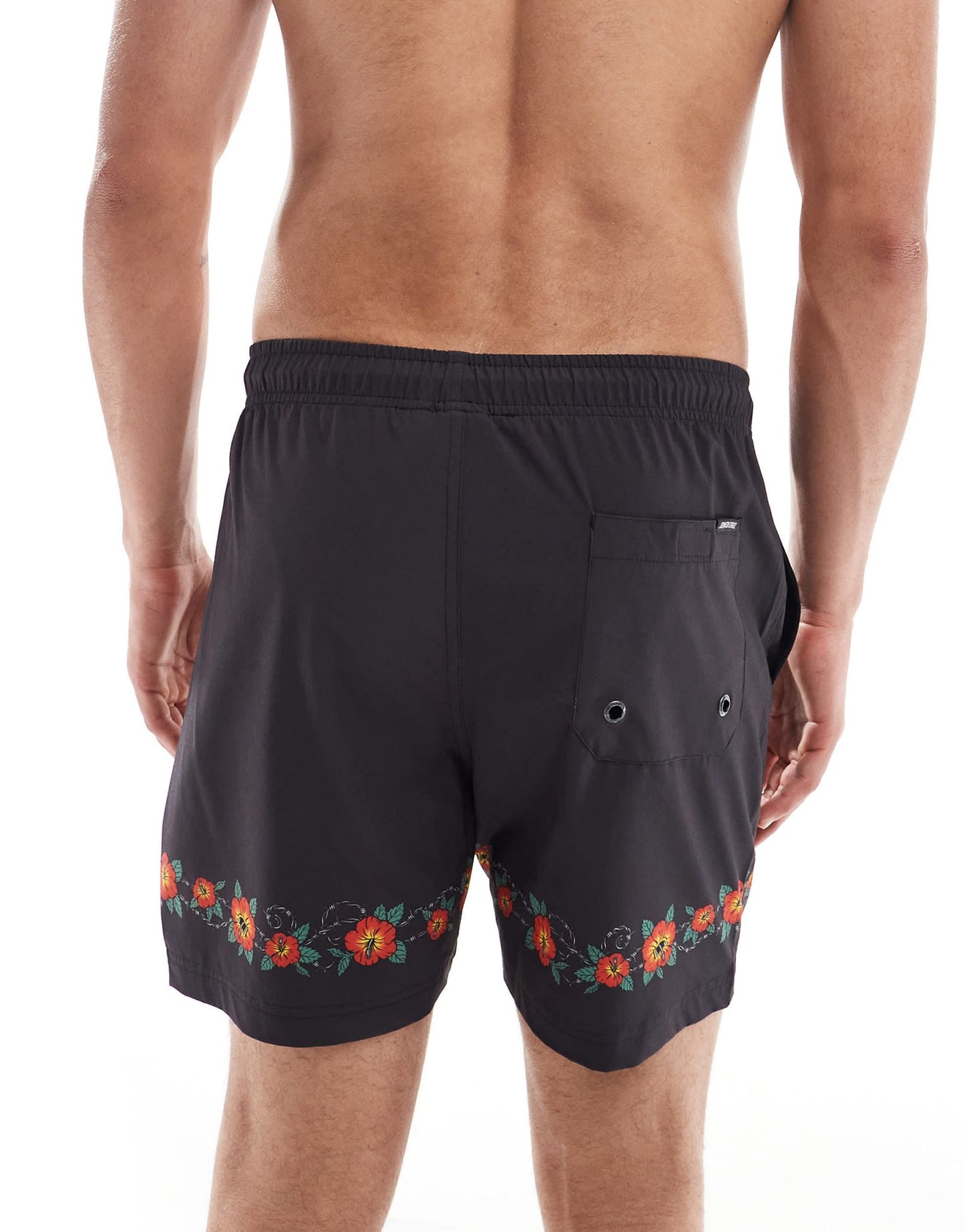 Santa Cruz Cabana hibiscus printed swimshorts in black - ASOS Sample Sale