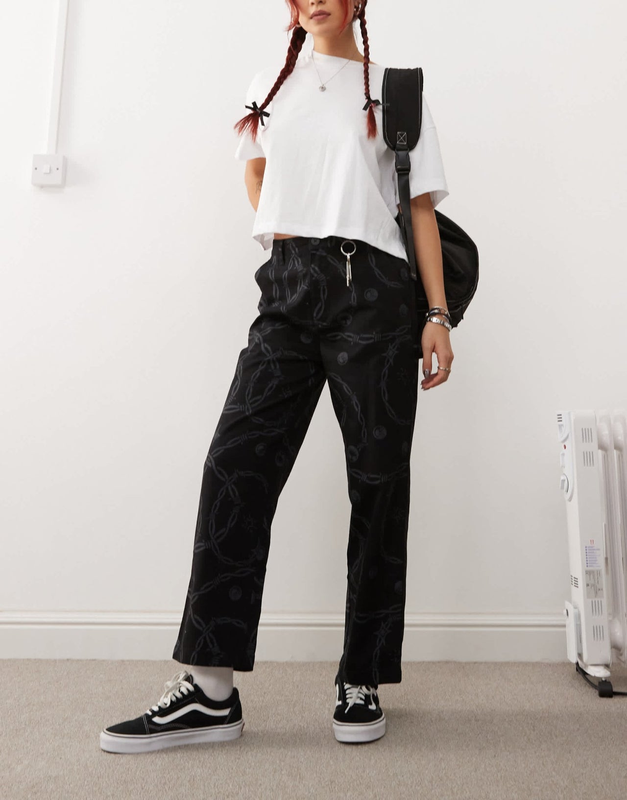 Santa Cruz carpenter trousers in black tonal print - ASOS Sample Sale