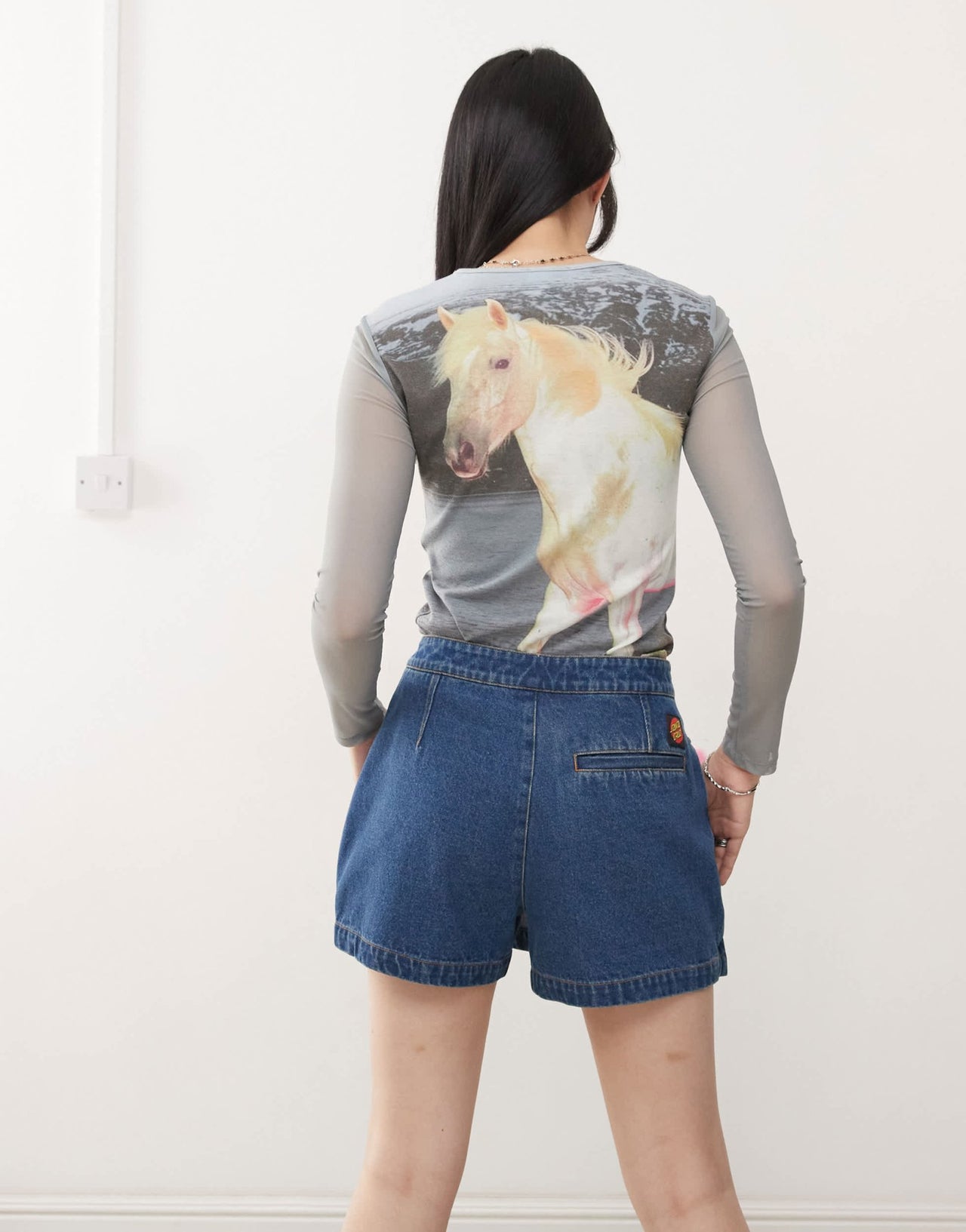 Santa Cruz logo wrap denim skort in dark wash blue - ASOS Sample Sale