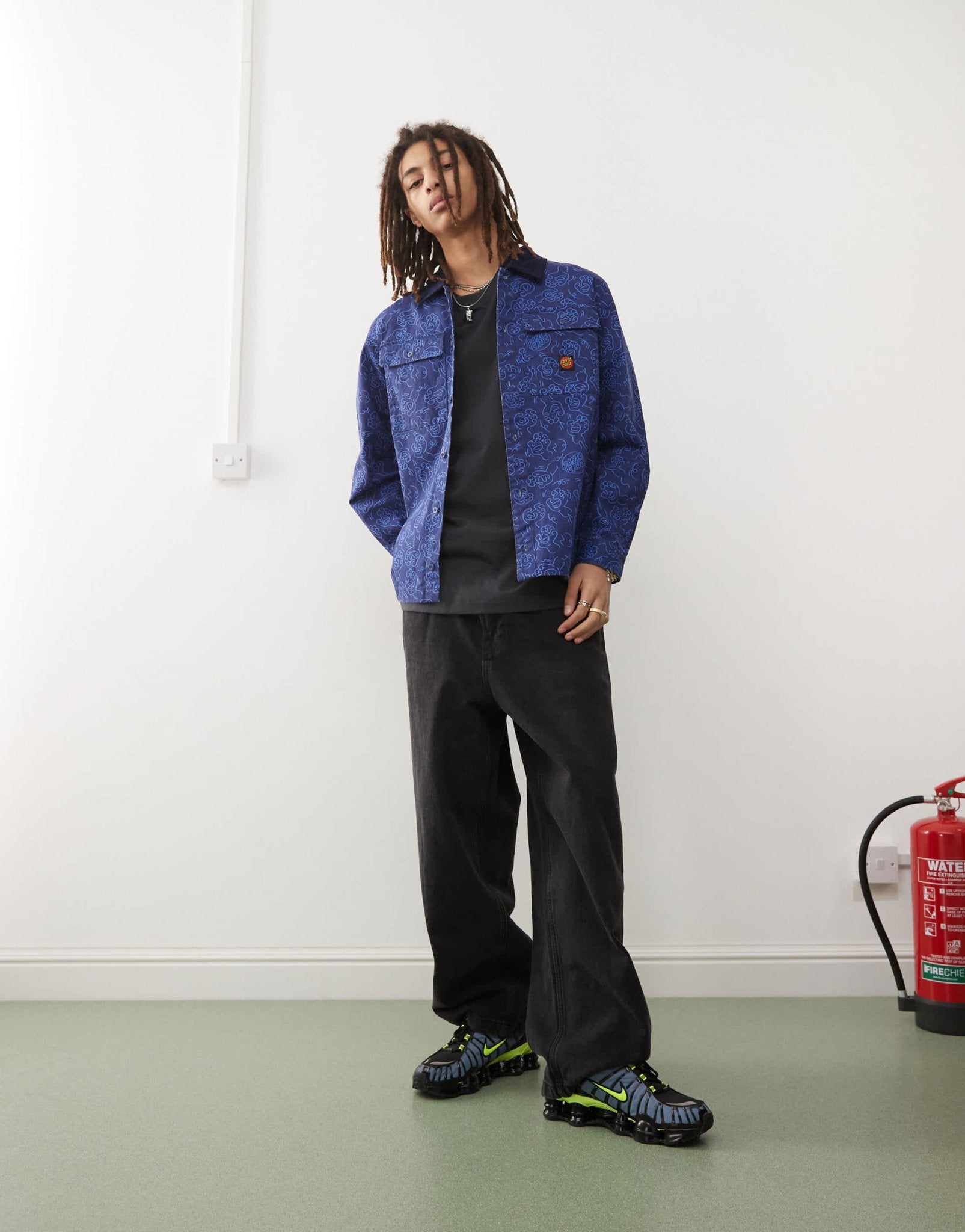 Santa Cruz overshirt in blue tonal print - ASOS Sample Sale