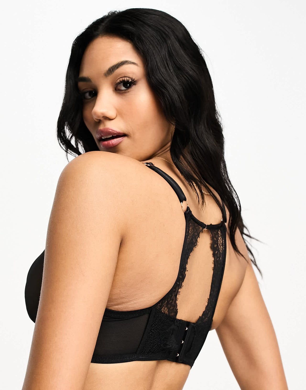 Scantilly by Curvy Kate Fuller Bust Exposed racerback plunge bra in black - ASOS Sample Sale