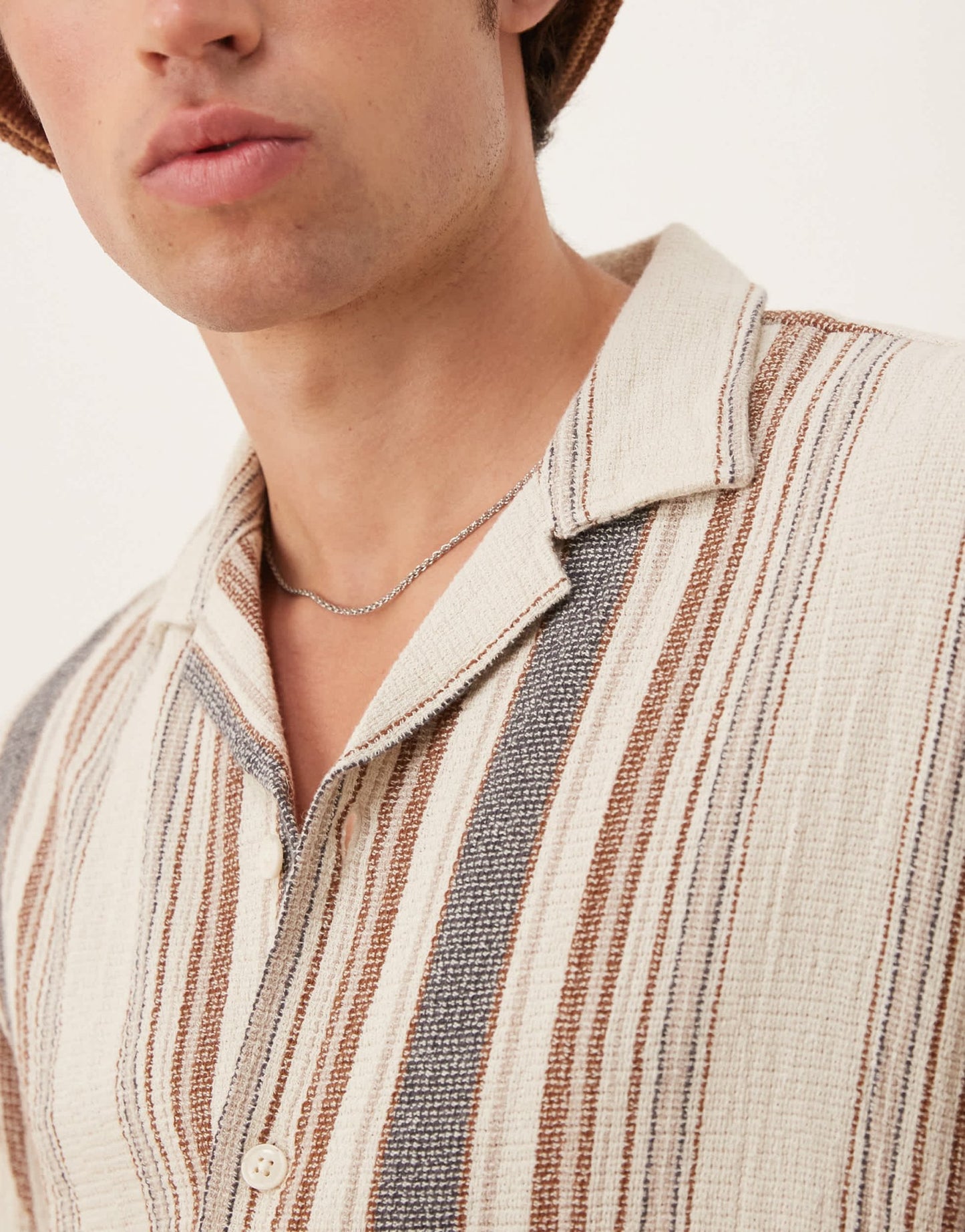 Selected 100% cotton co-ord textured stripe shirt in multi - ASOS Sample Sale