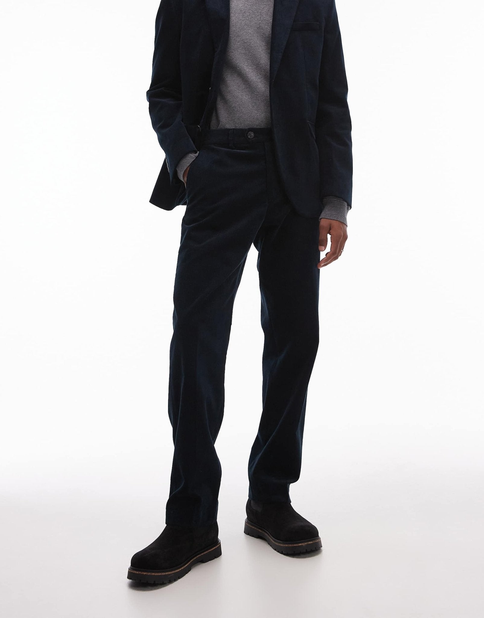 Selected cord trousers in navy - ASOS Sample Sale