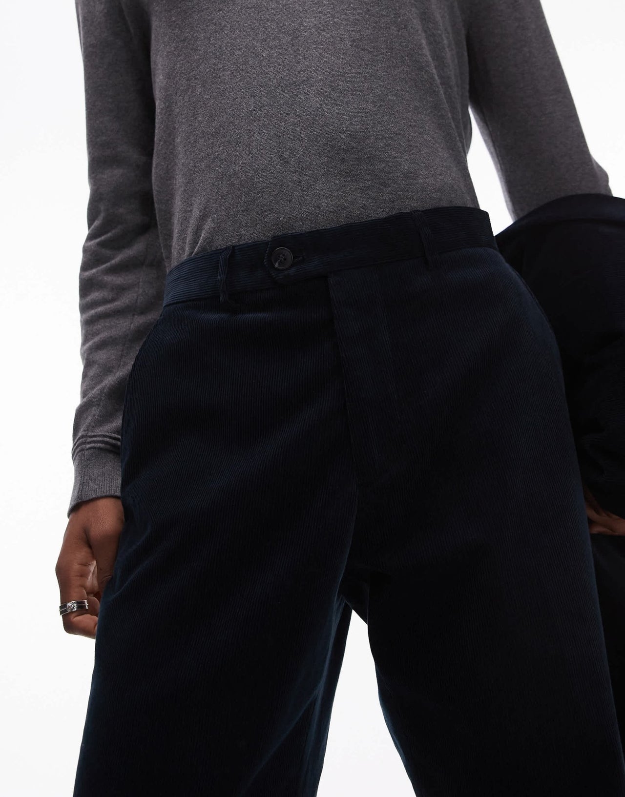Selected cord trousers in navy - ASOS Sample Sale