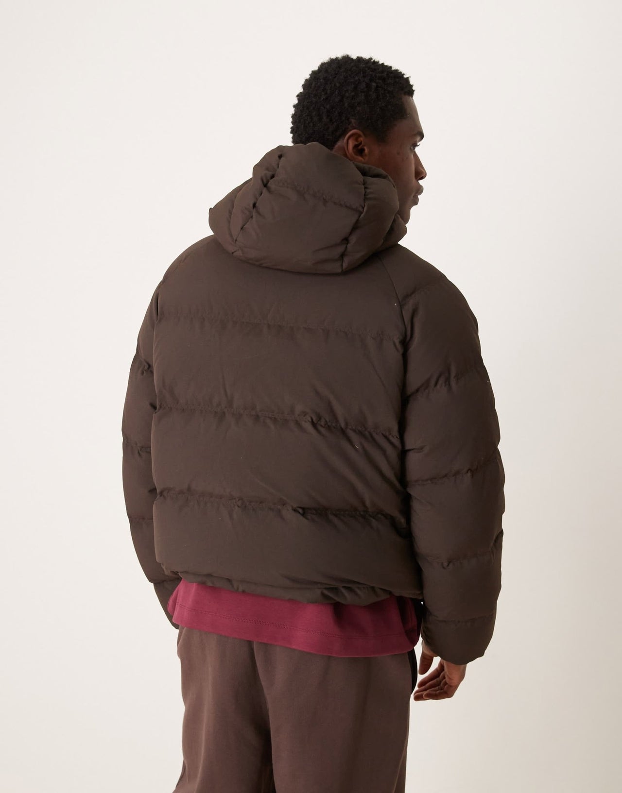 Selected Down puffer jacket in brown - ASOS Sample Sale