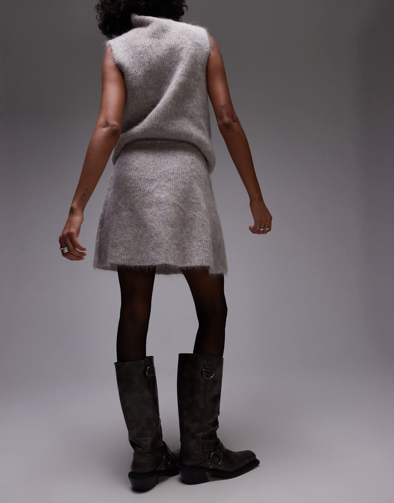 Selected Femme knitted skirt in grey - ASOS Sample Sale
